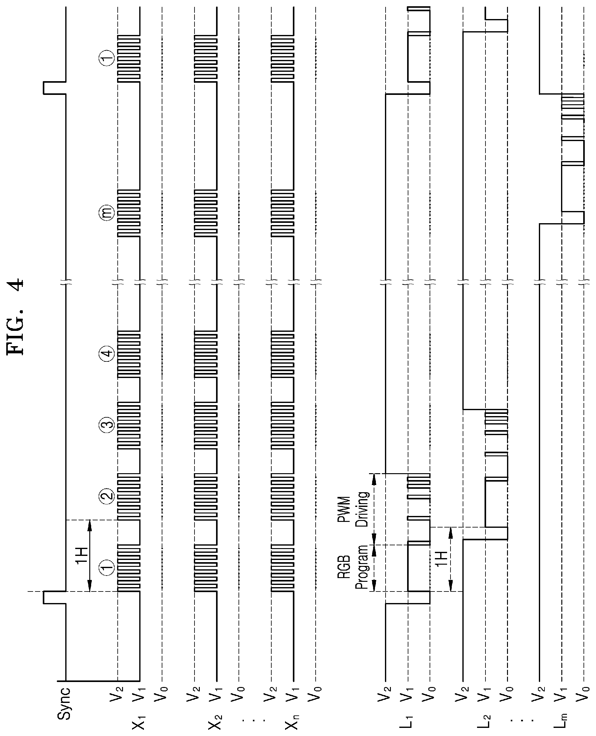 Patent US11783746 Figure 4 – Pixel having reduced number of contact points, and digital driving method