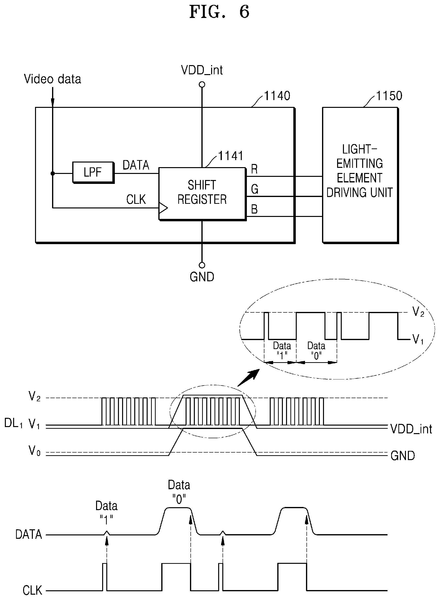Patent US11783746 Figure 6 – Pixel having reduced number of contact points, and digital driving method
