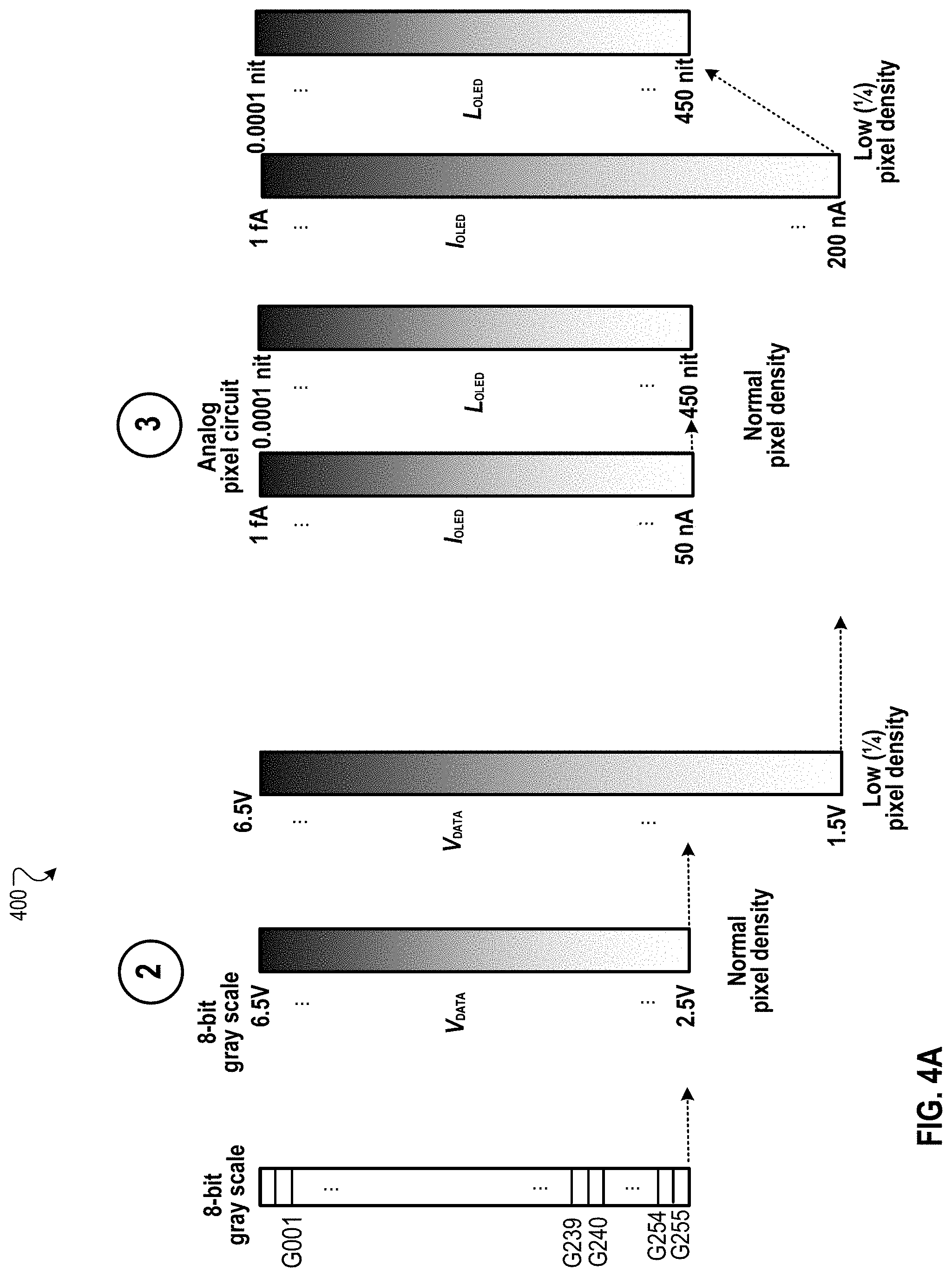 Patent US11783750 Figure 4 – Locally different gamma mapping for multi-pixel density OLED display