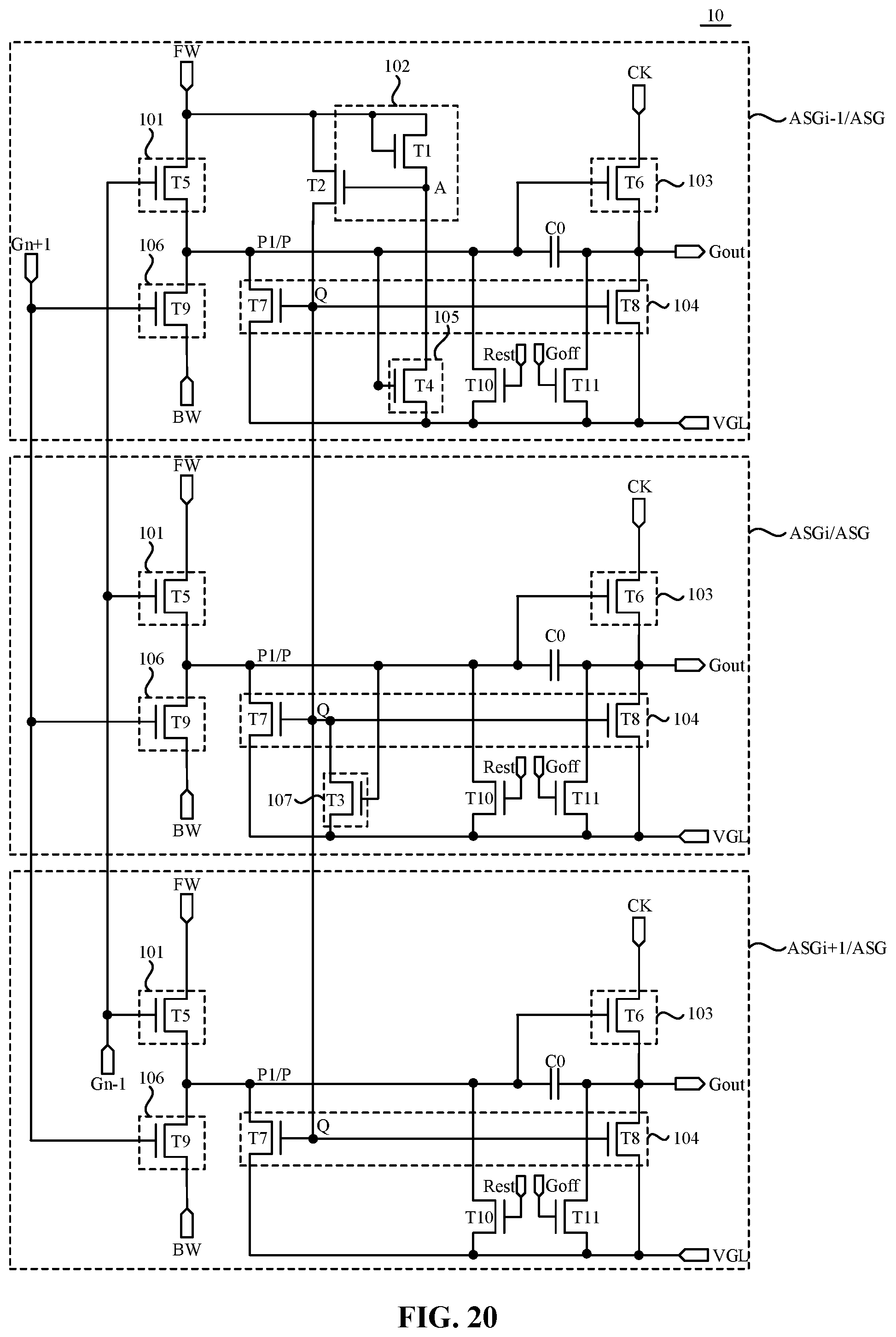 Patent US11783753 Figure 20 – Shift register circuit, display panel and display device