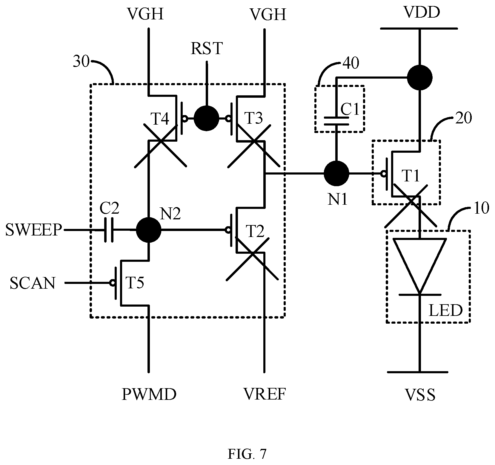 Patent US11783760 Figure 7 – Pixel circuit and display panel