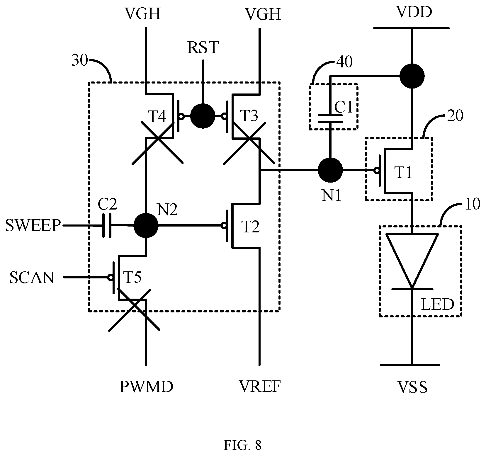 Patent US11783760 Figure 8 – Pixel circuit and display panel