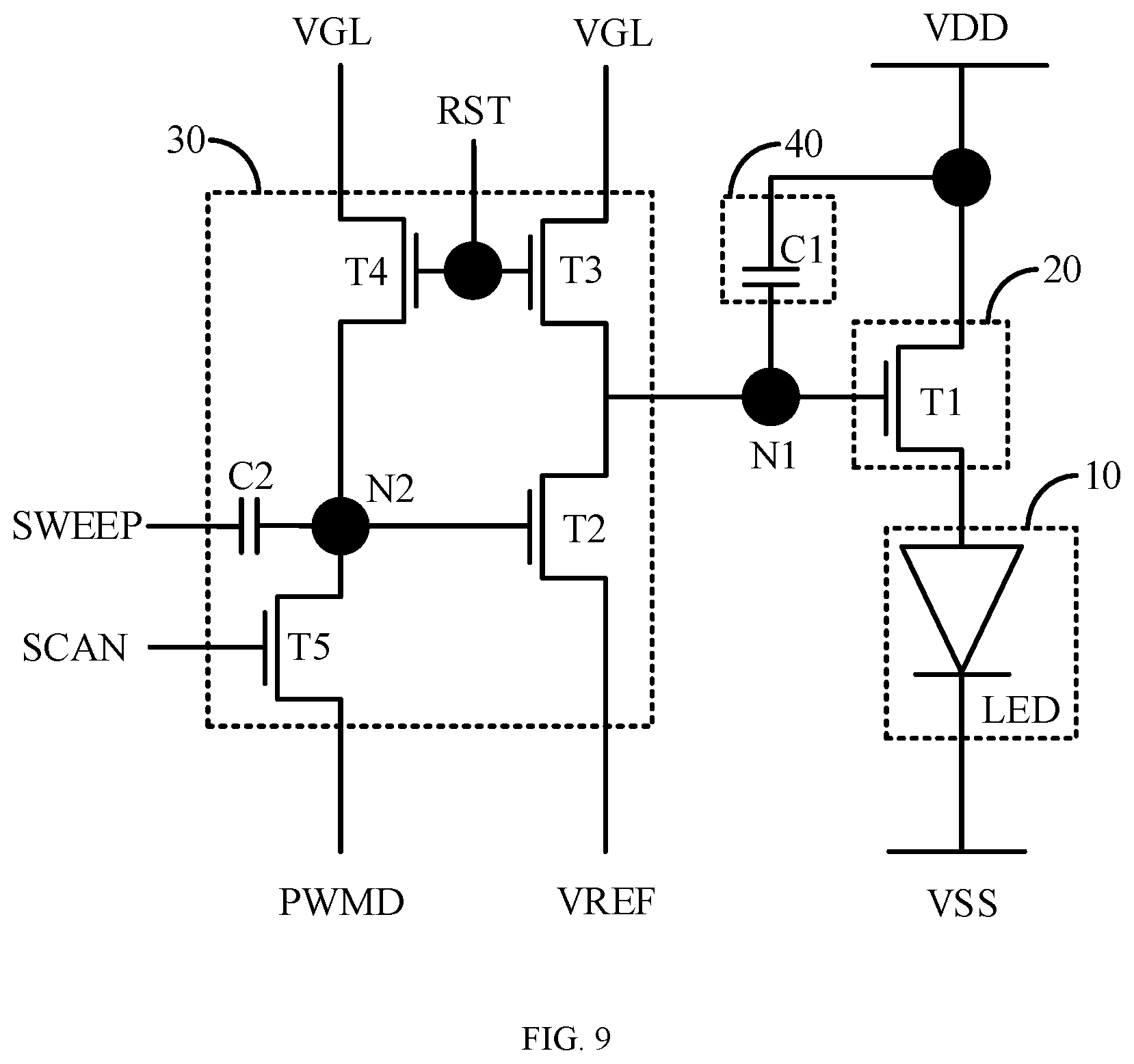 Patent US11783760 Figure 9 – Pixel circuit and display panel