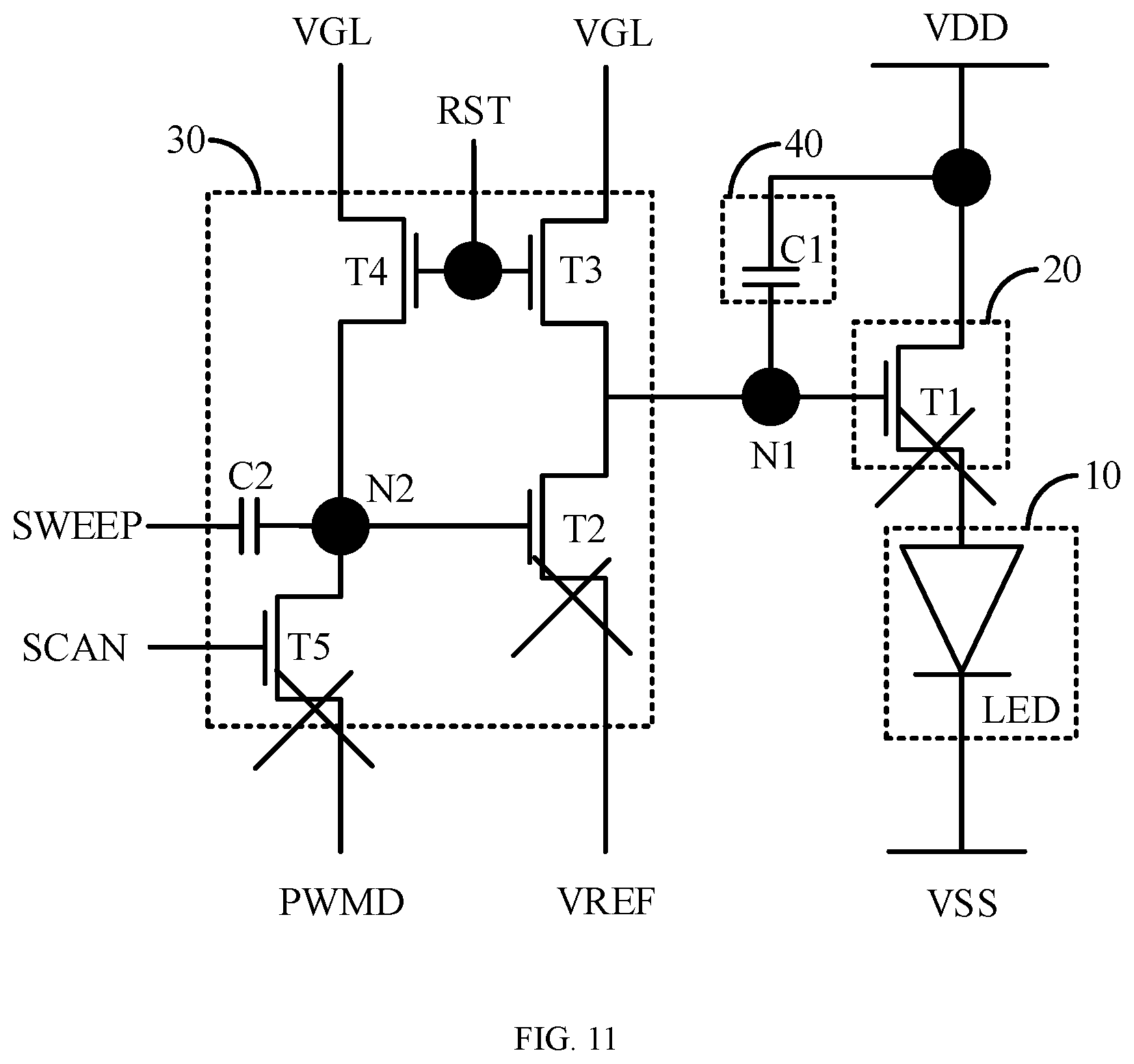 Patent US11783760 Figure 11 – Pixel circuit and display panel