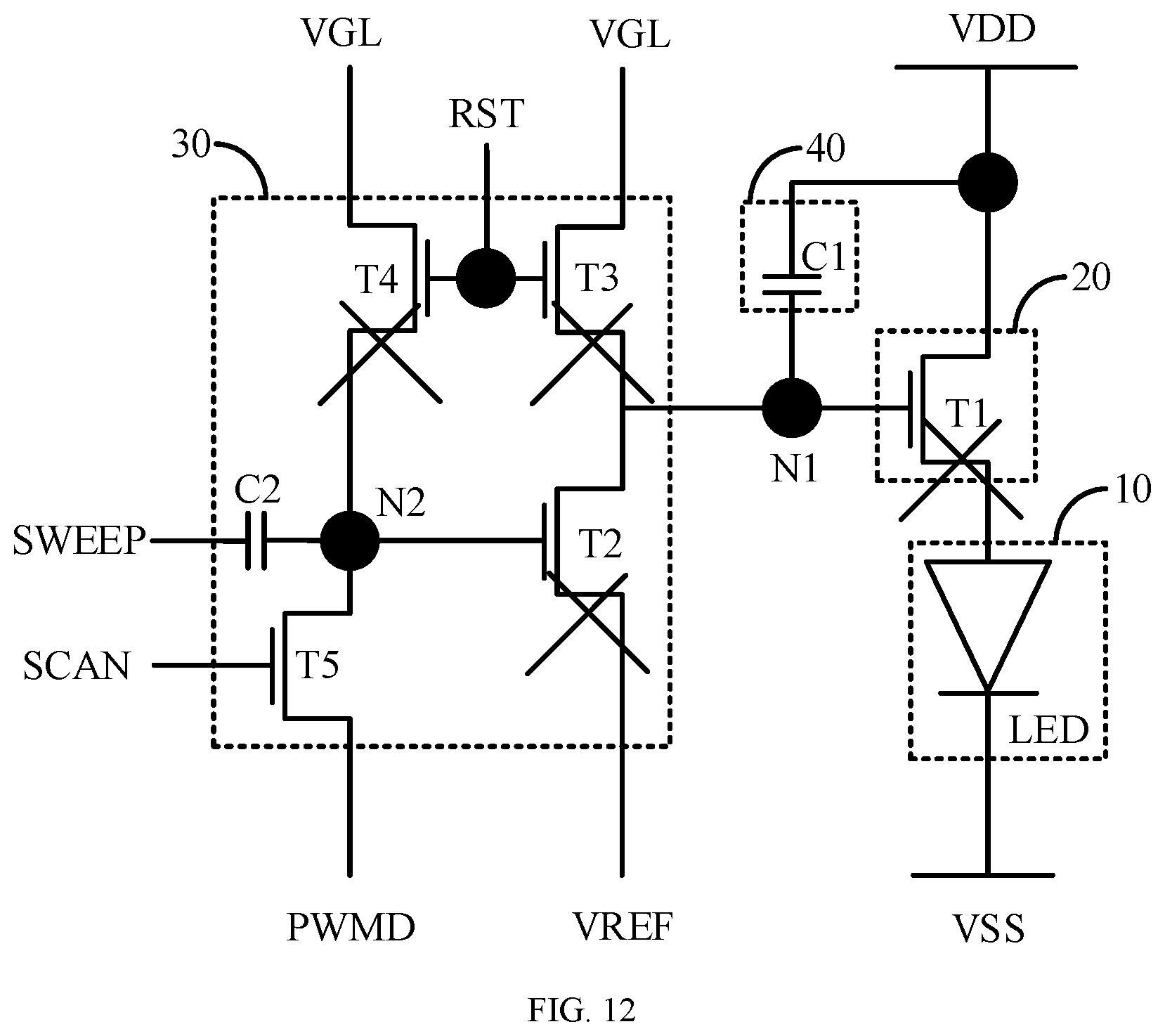 Patent US11783760 Figure 12 – Pixel circuit and display panel