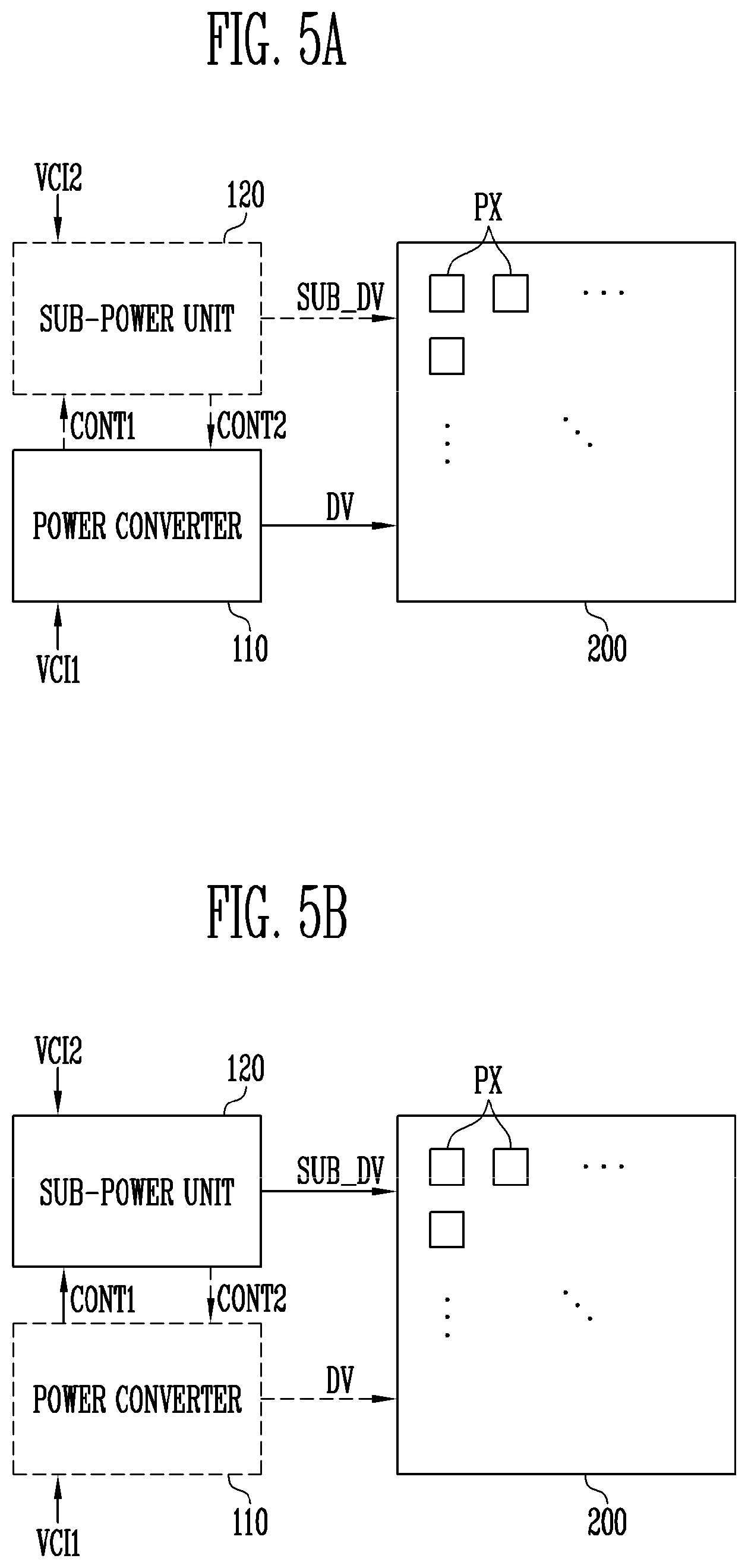 Patent US11783768 Figure 4 – Power supply device supplying sub-driving voltage to display device during abnormal operation
