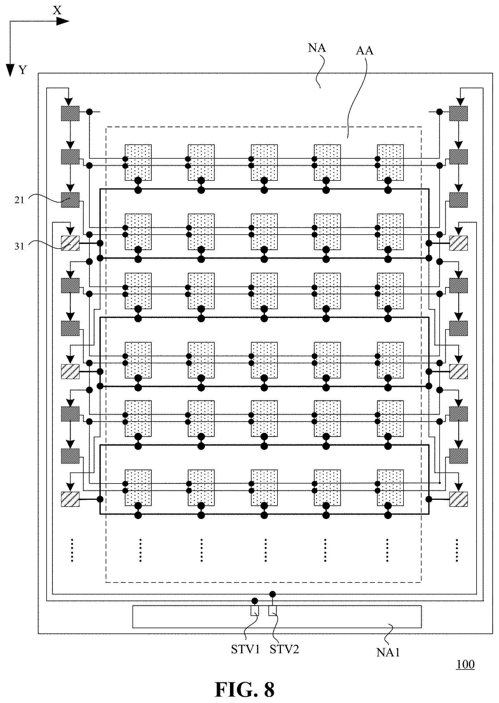 Patent US11783772 Figure 8 – Array substrate, display panel, and display device