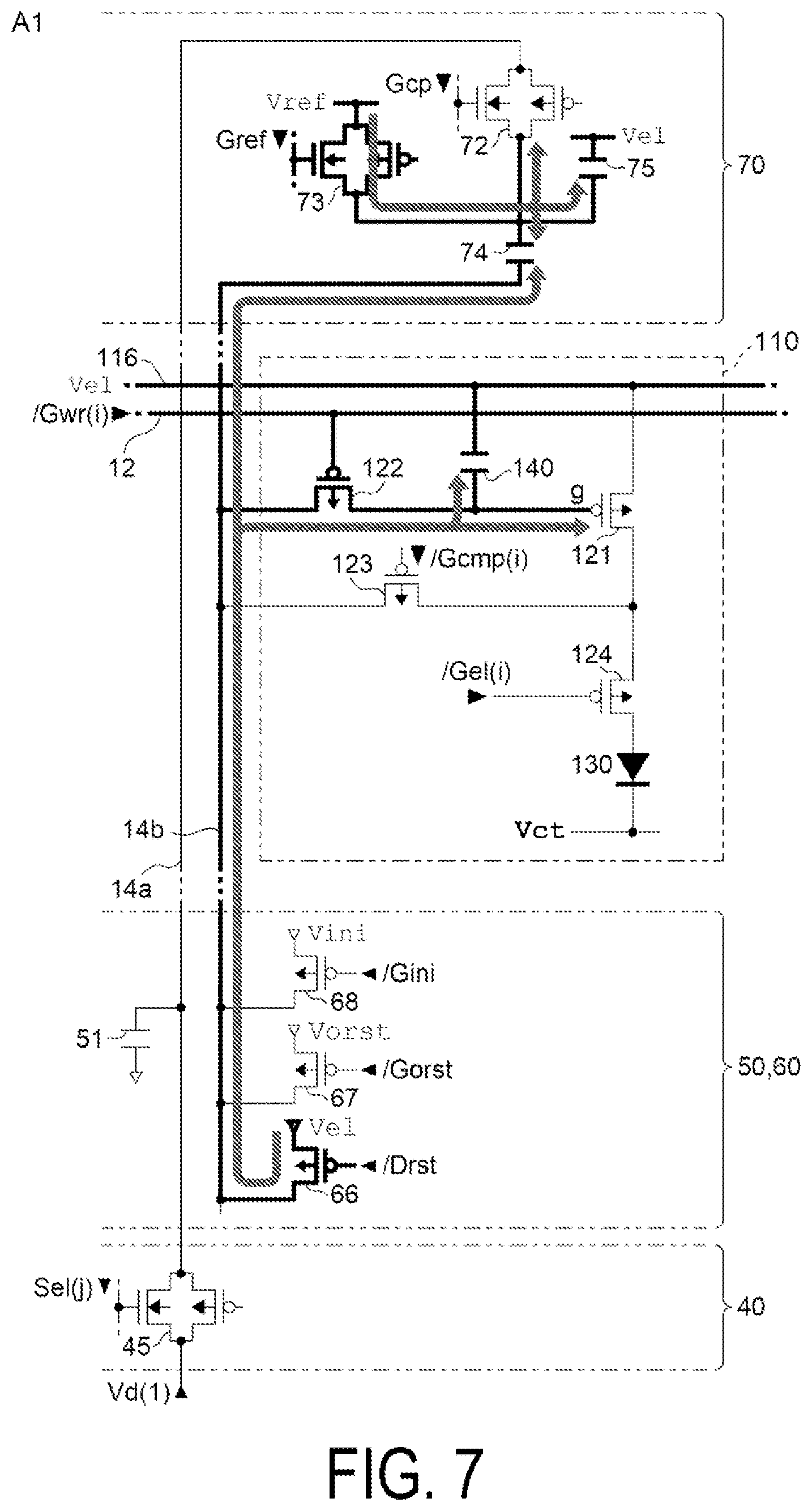 Patent US11783775 Figure 7 – Electro-optical device, driving method for electro-optical device, and electronic apparatus