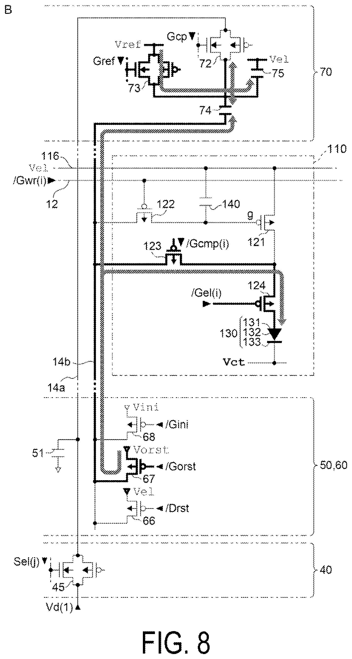 Patent US11783775 Figure 8 – Electro-optical device, driving method for electro-optical device, and electronic apparatus