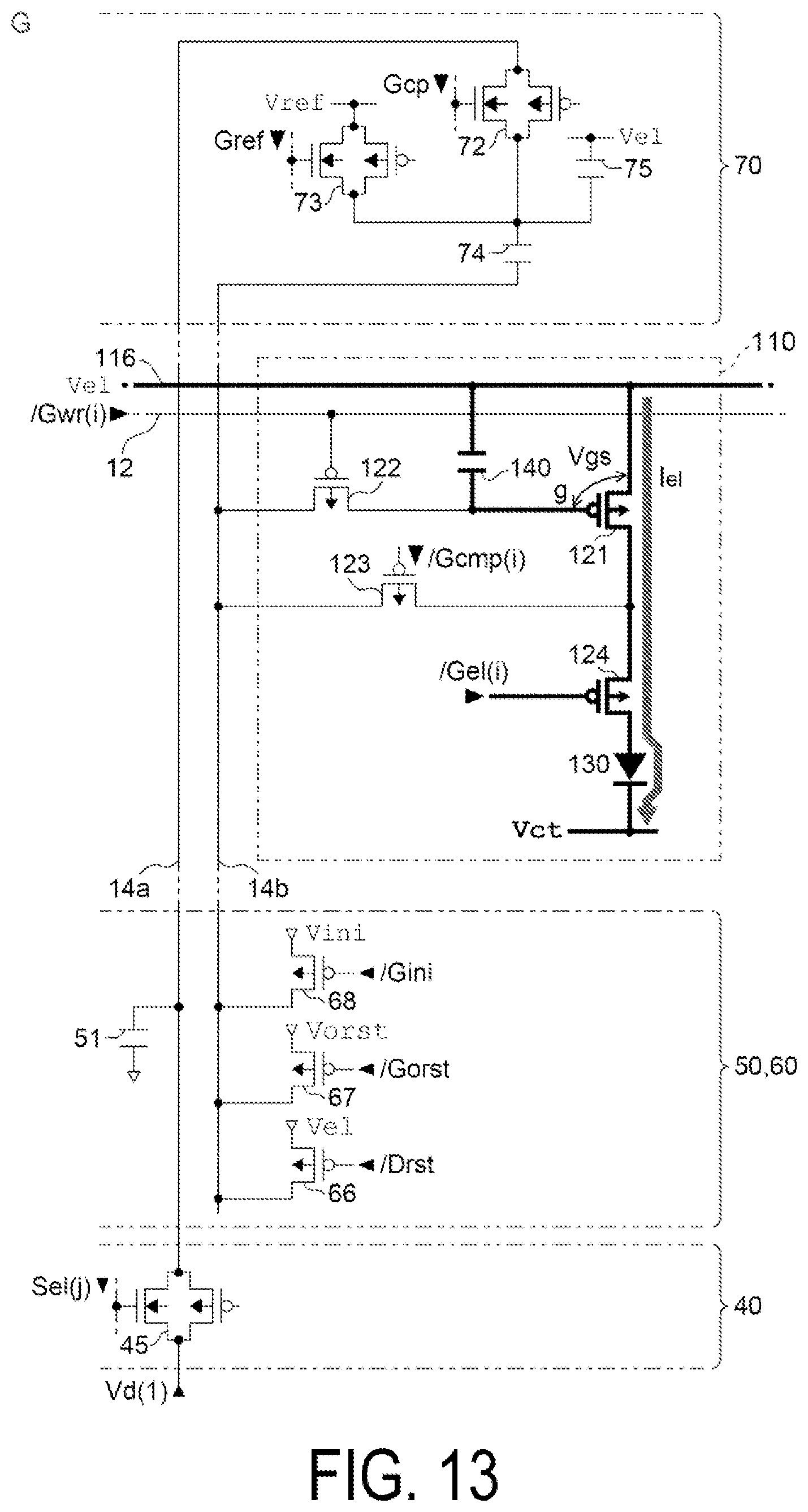 Patent US11783775 Figure 13 – Electro-optical device, driving method for electro-optical device, and electronic apparatus
