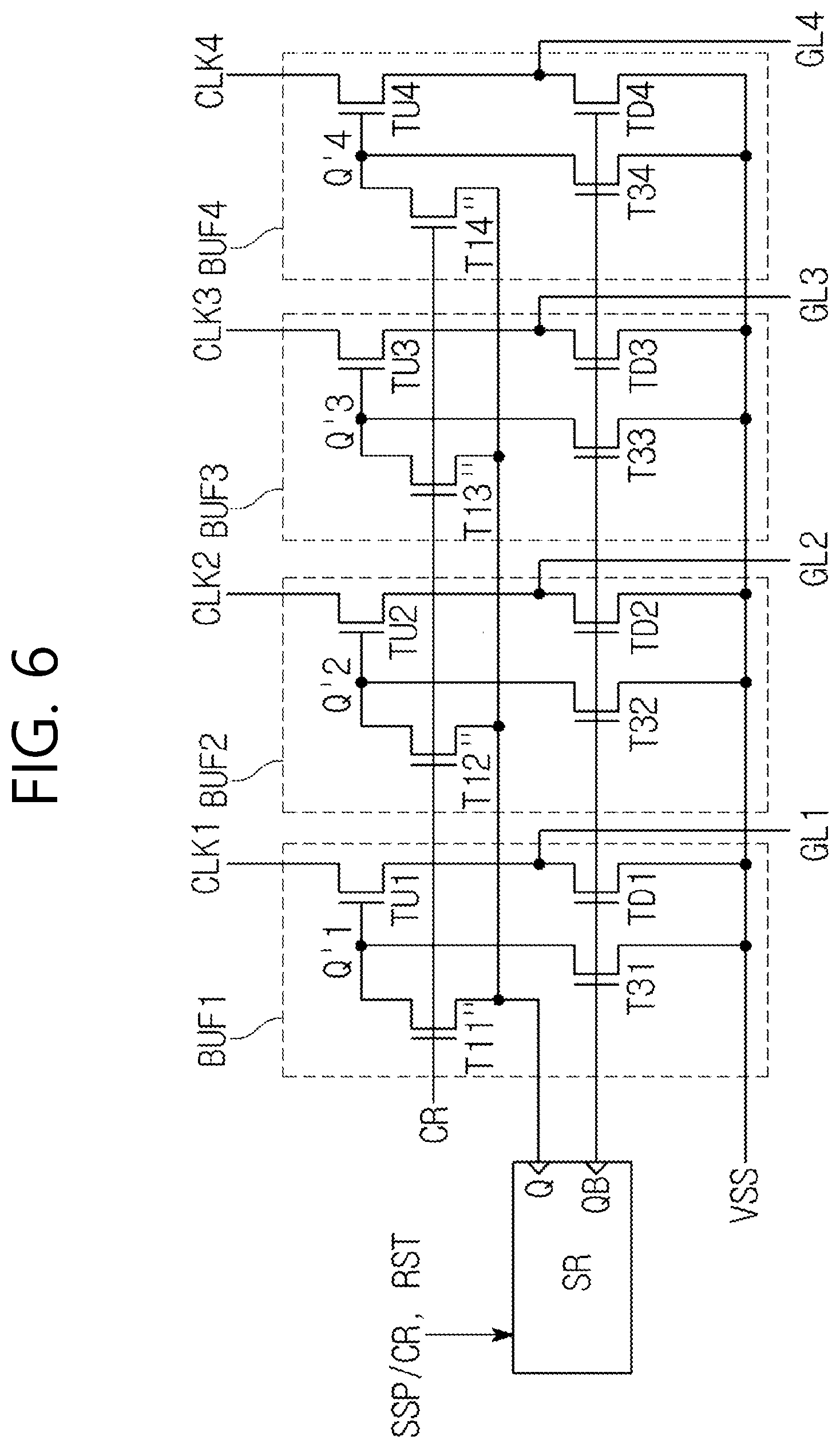 Patent US11783780 Figure 6 – Gate driver for separately charging a node voltage of buffers and display device including the same