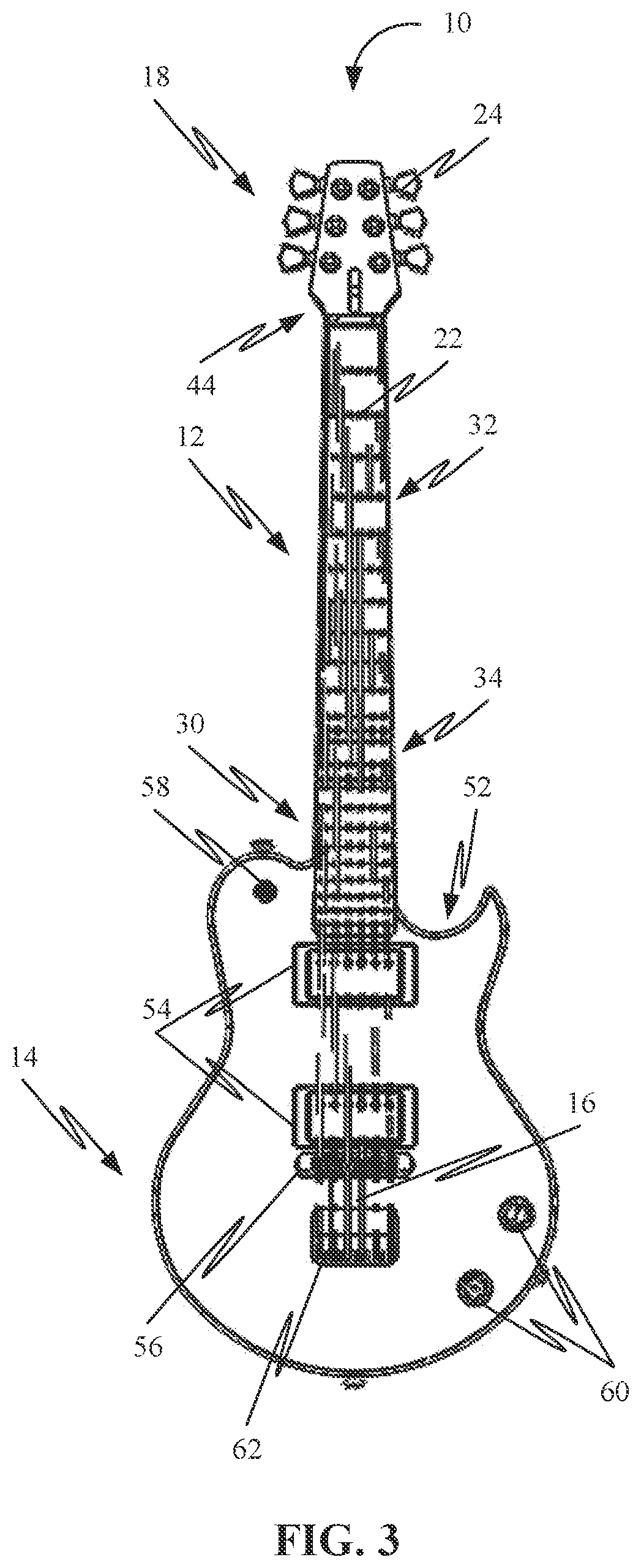 Patent US11783800 Figure 3 – Foldable stringed instrument