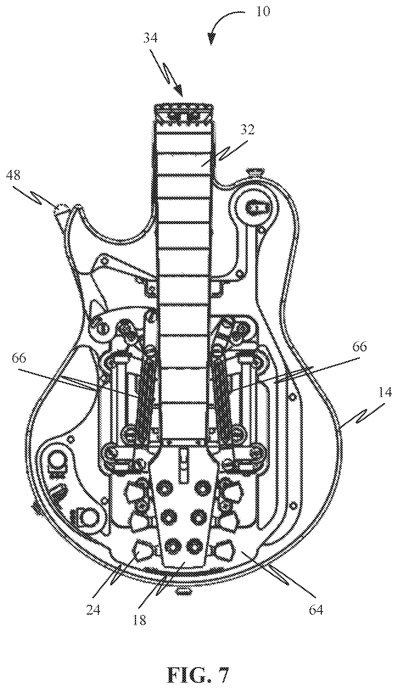 Patent US11783800 Figure 7 – Foldable stringed instrument