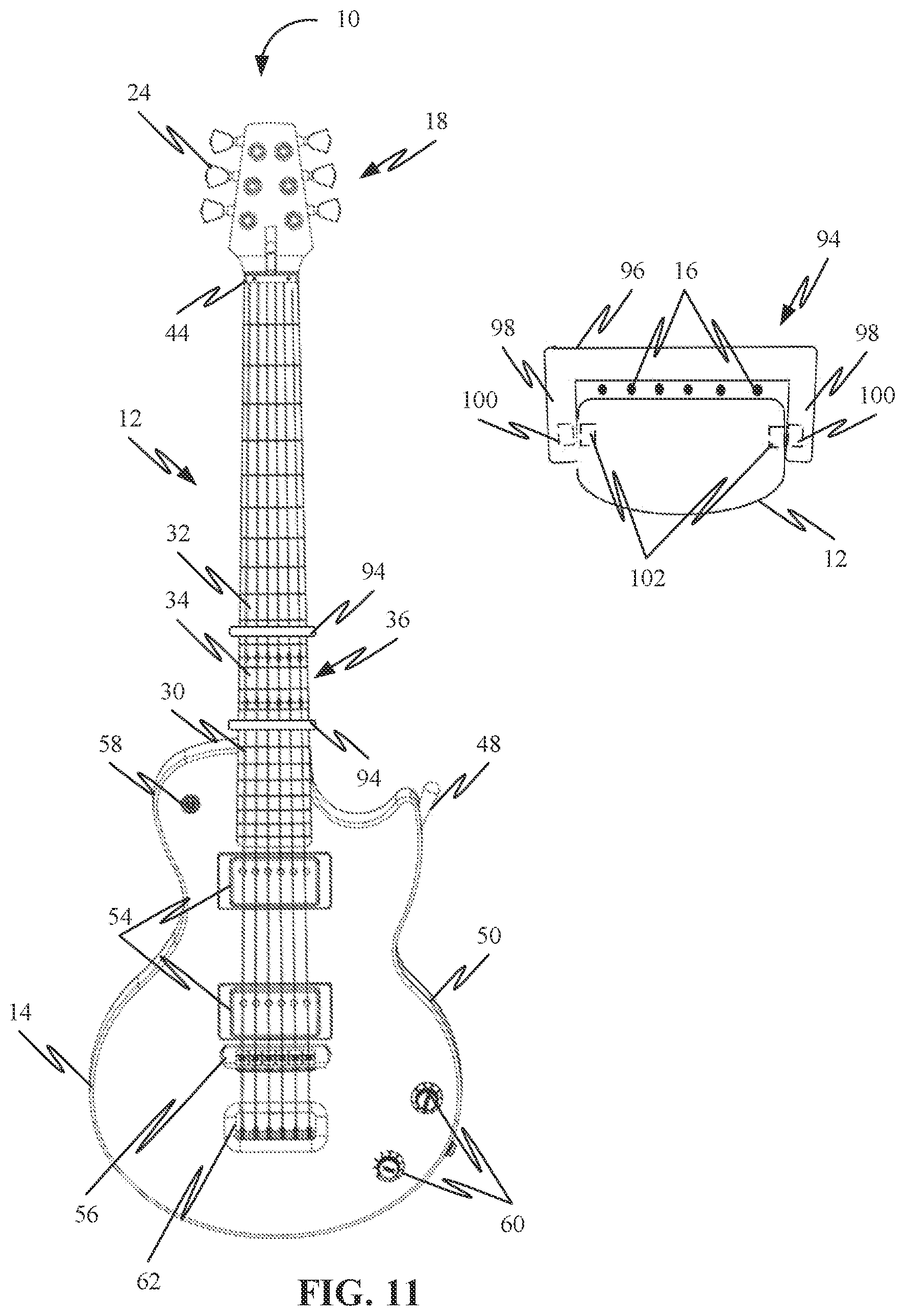 Patent US11783800 Figure 11 – Foldable stringed instrument