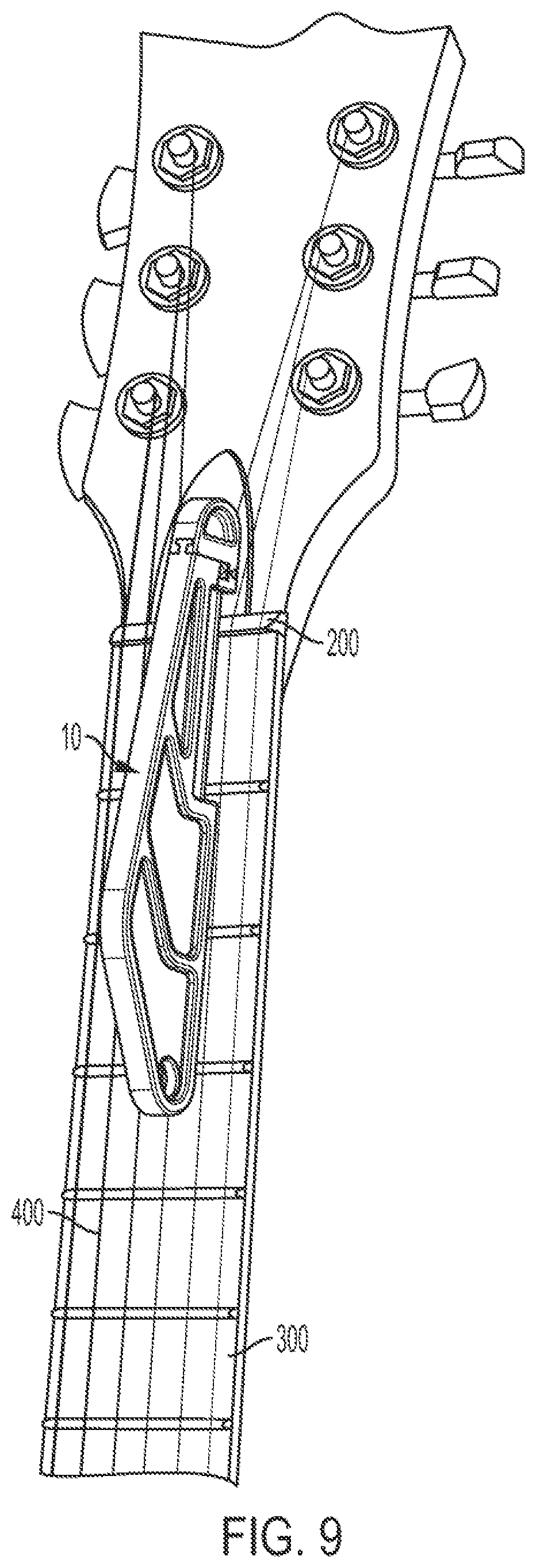 Patent US11783801 Figure 7 – Musical string instrument nut and bridge file