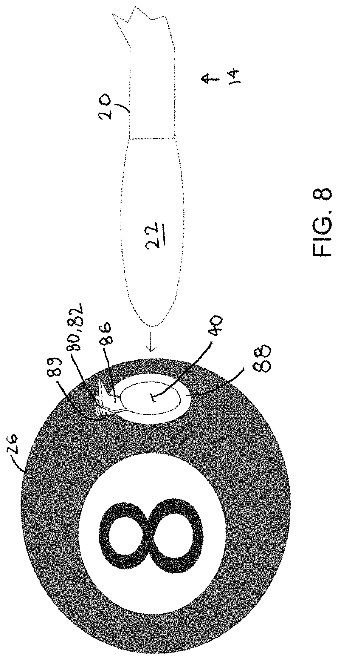 Patent US11783802 Figure 8 – Tremolo bar attachment accessory device