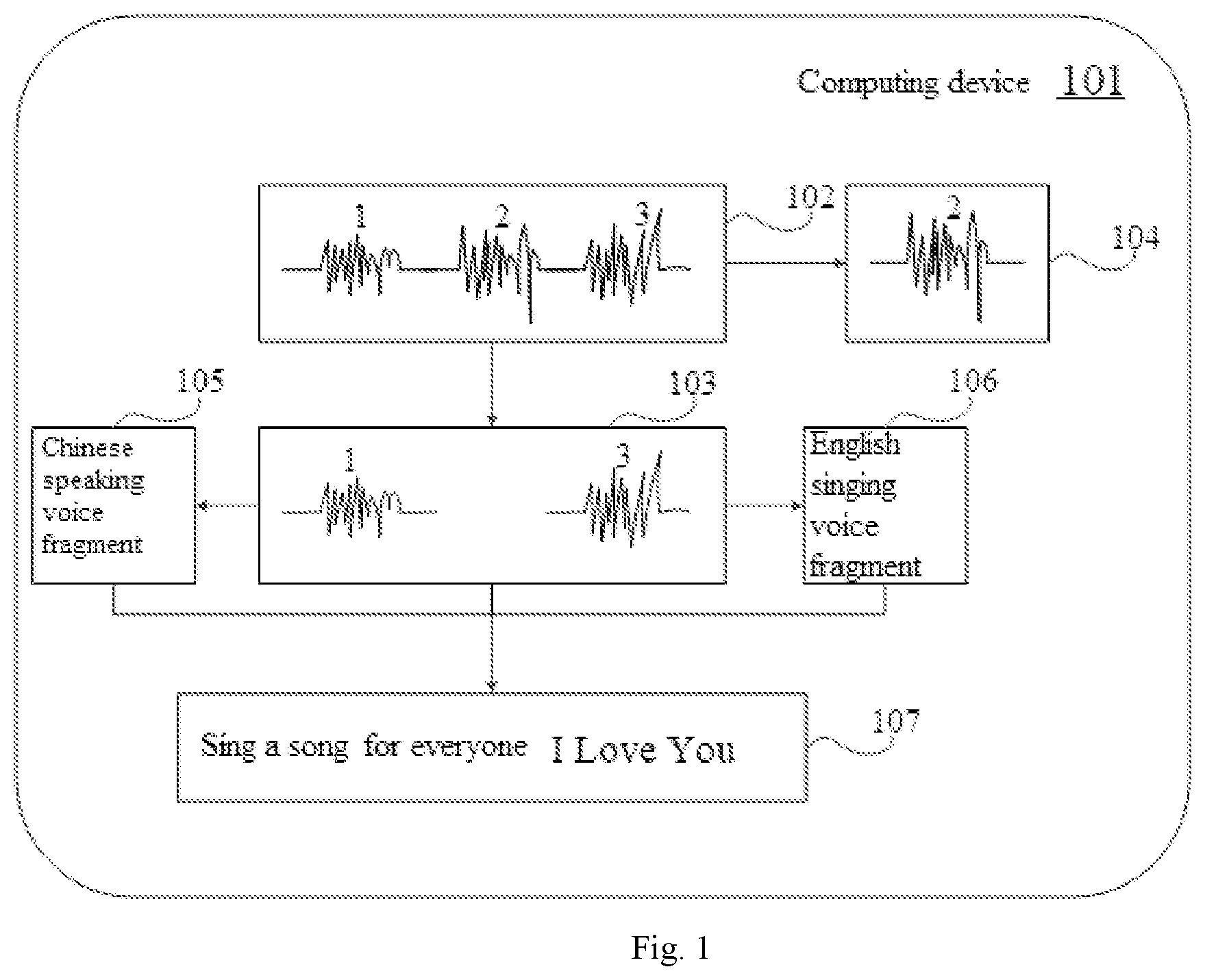 Patent US11783808 — Audio content recognition method and apparatus, and device and computer-readable medium — Figure 1