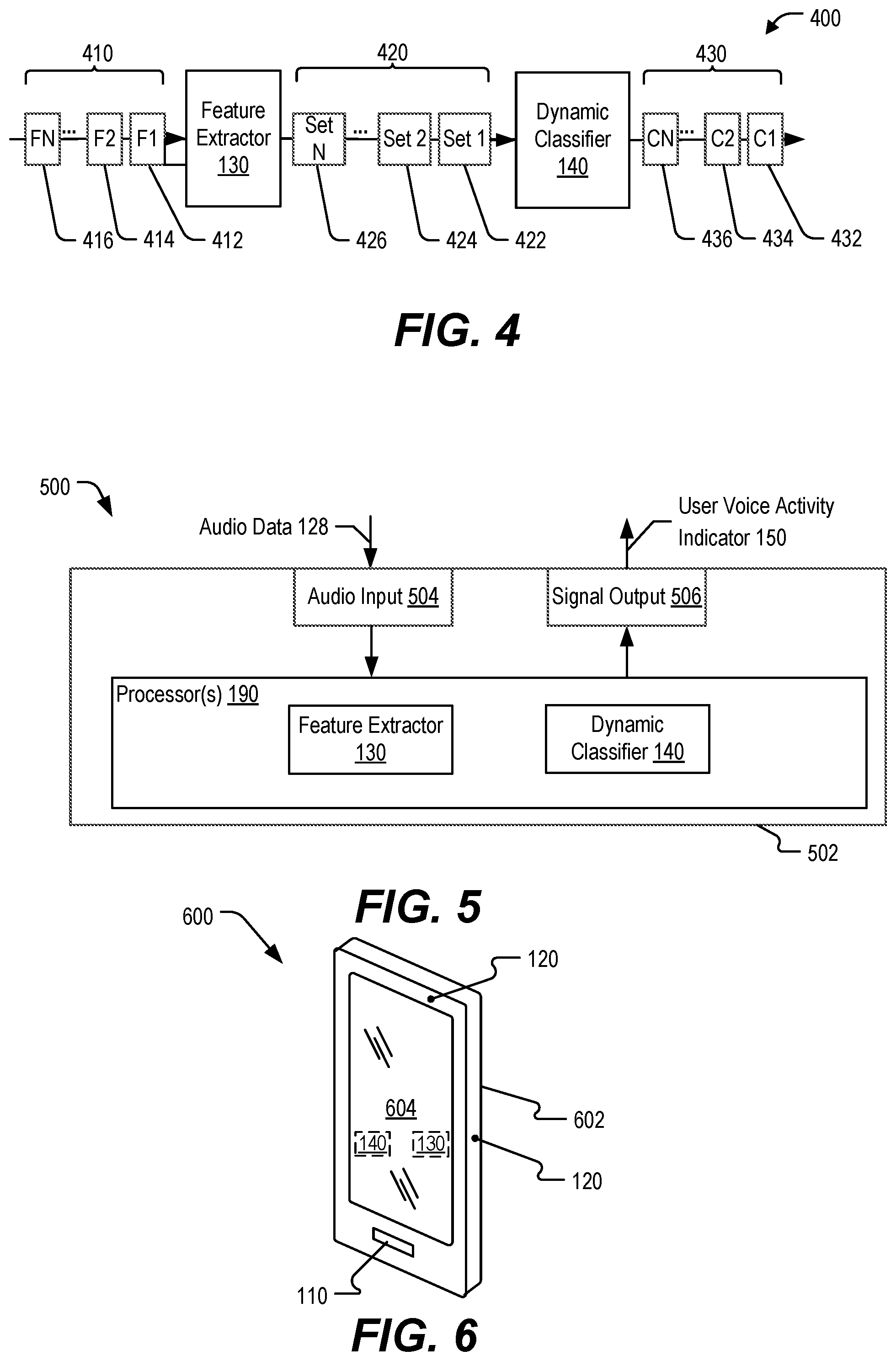 Patent US11783809 Figure 4 – User voice activity detection using dynamic classifier