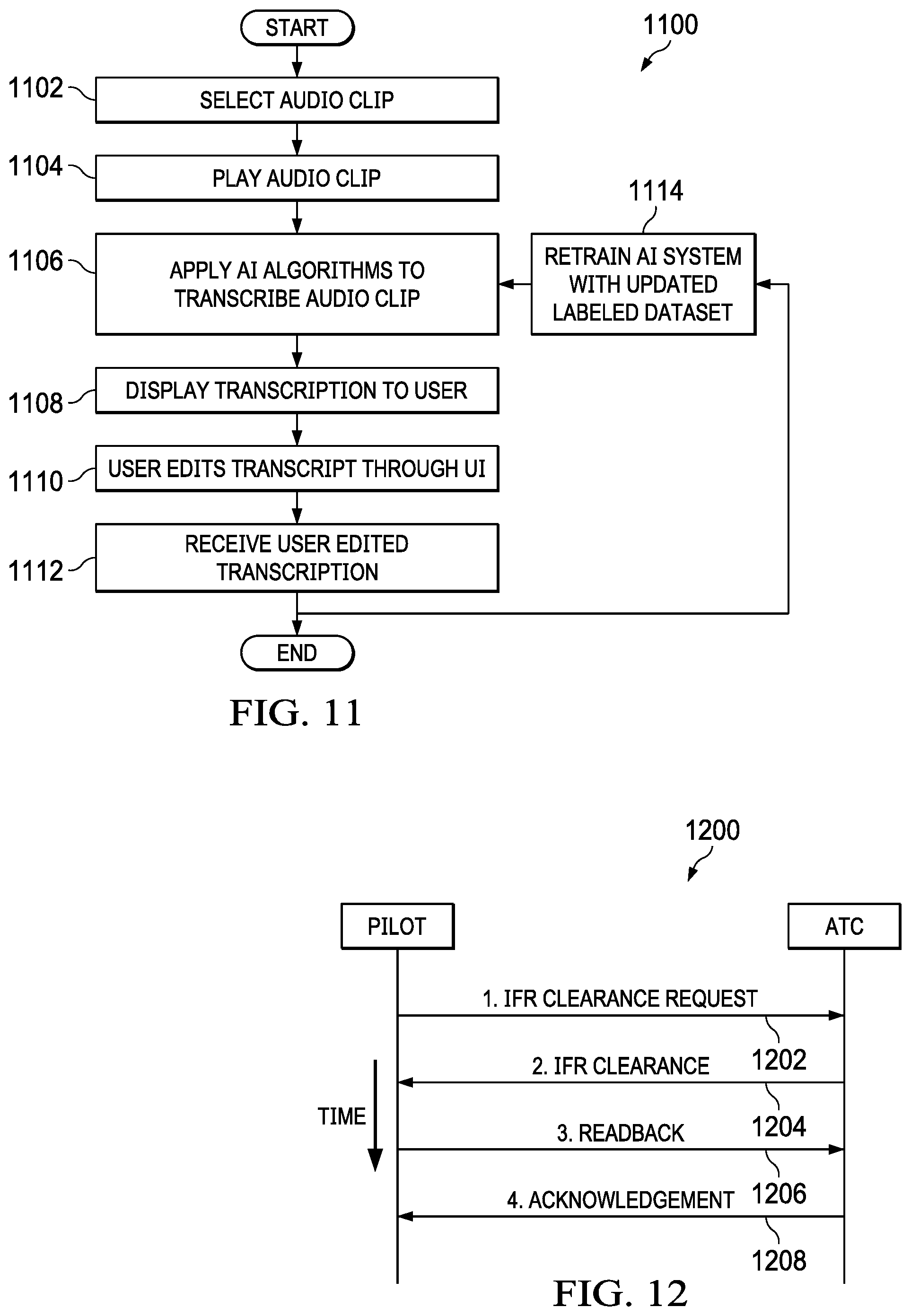 Patent US11783810 Figure 10 – Voice activity detection and dialogue recognition for air traffic control