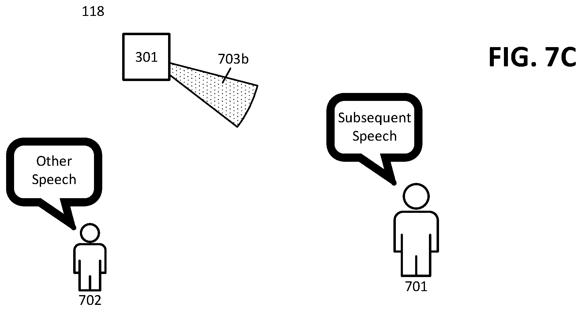 Patent US11783821 Figure 8 – Keyword-based audio source localization