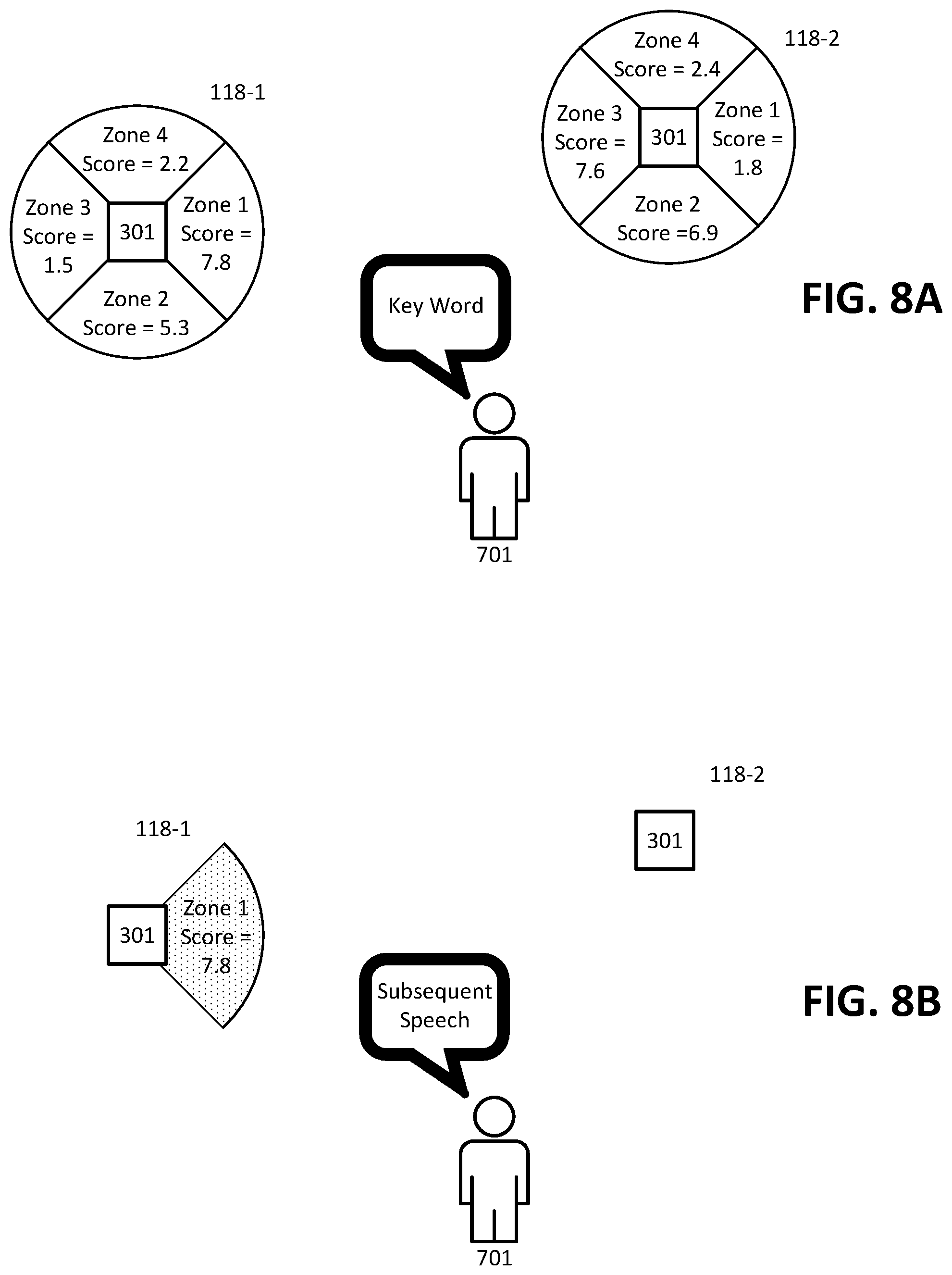 Patent US11783821 Figure 9 – Keyword-based audio source localization