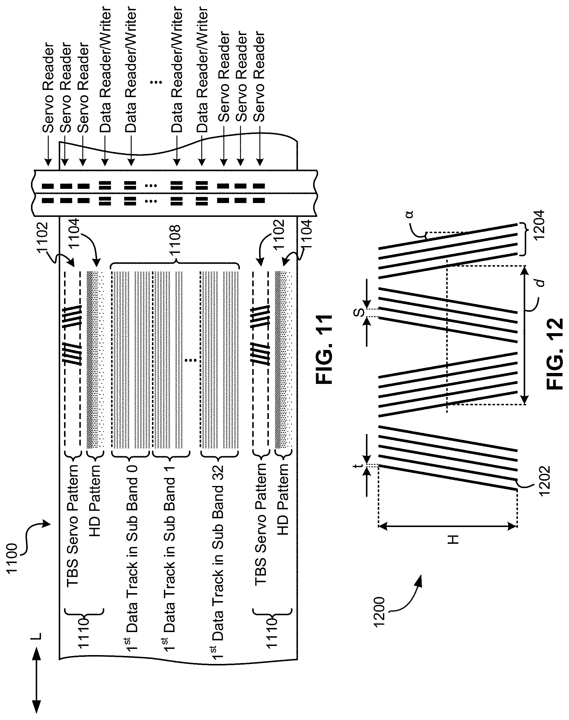 Patent US11783857 Figure 11 – Data storage system and magnetic tape recording media with features for correcting the combined effects of tape skew and tape dimensional stability