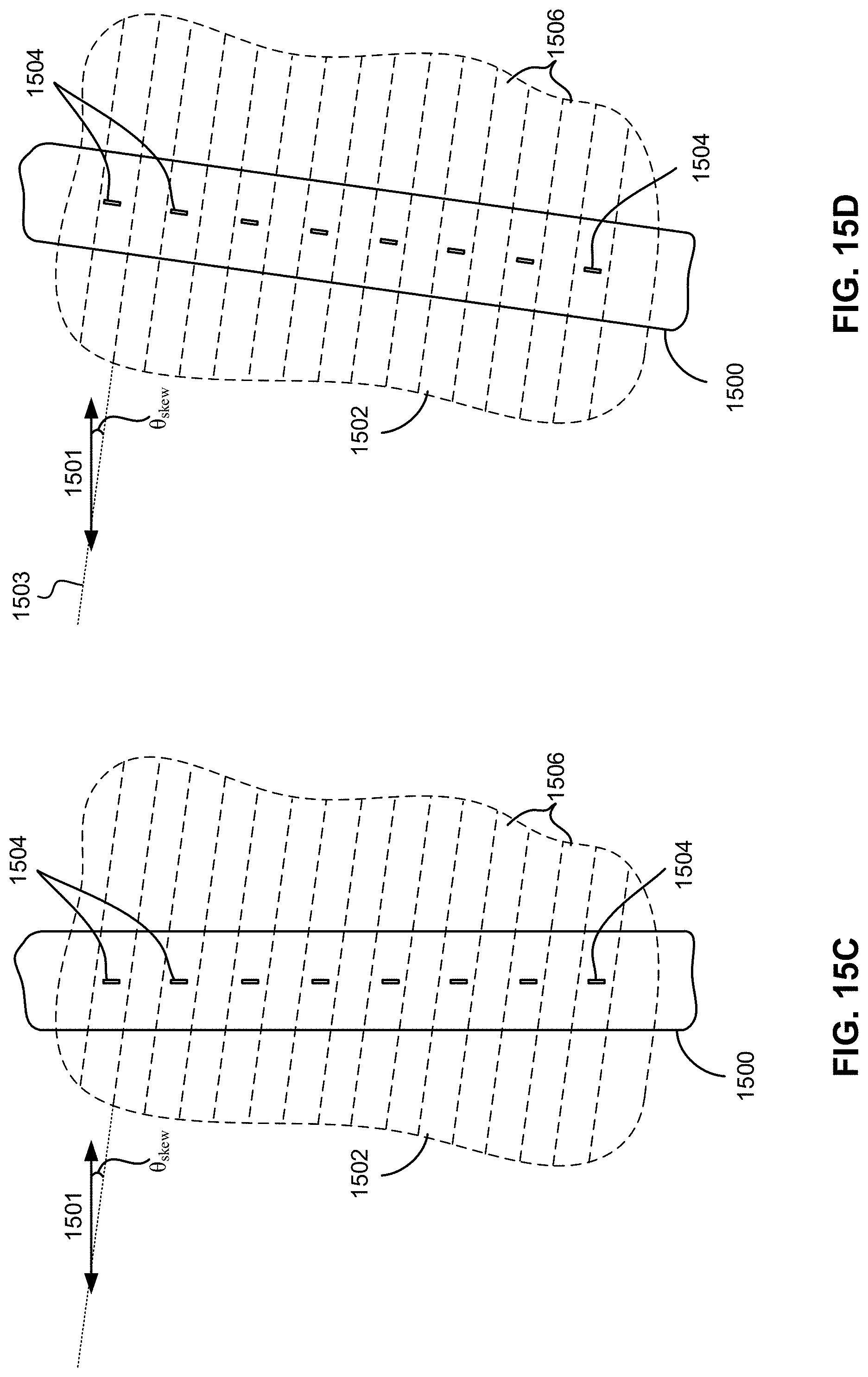 Patent US11783857 Figure 15 – Data storage system and magnetic tape recording media with features for correcting the combined effects of tape skew and tape dimensional stability