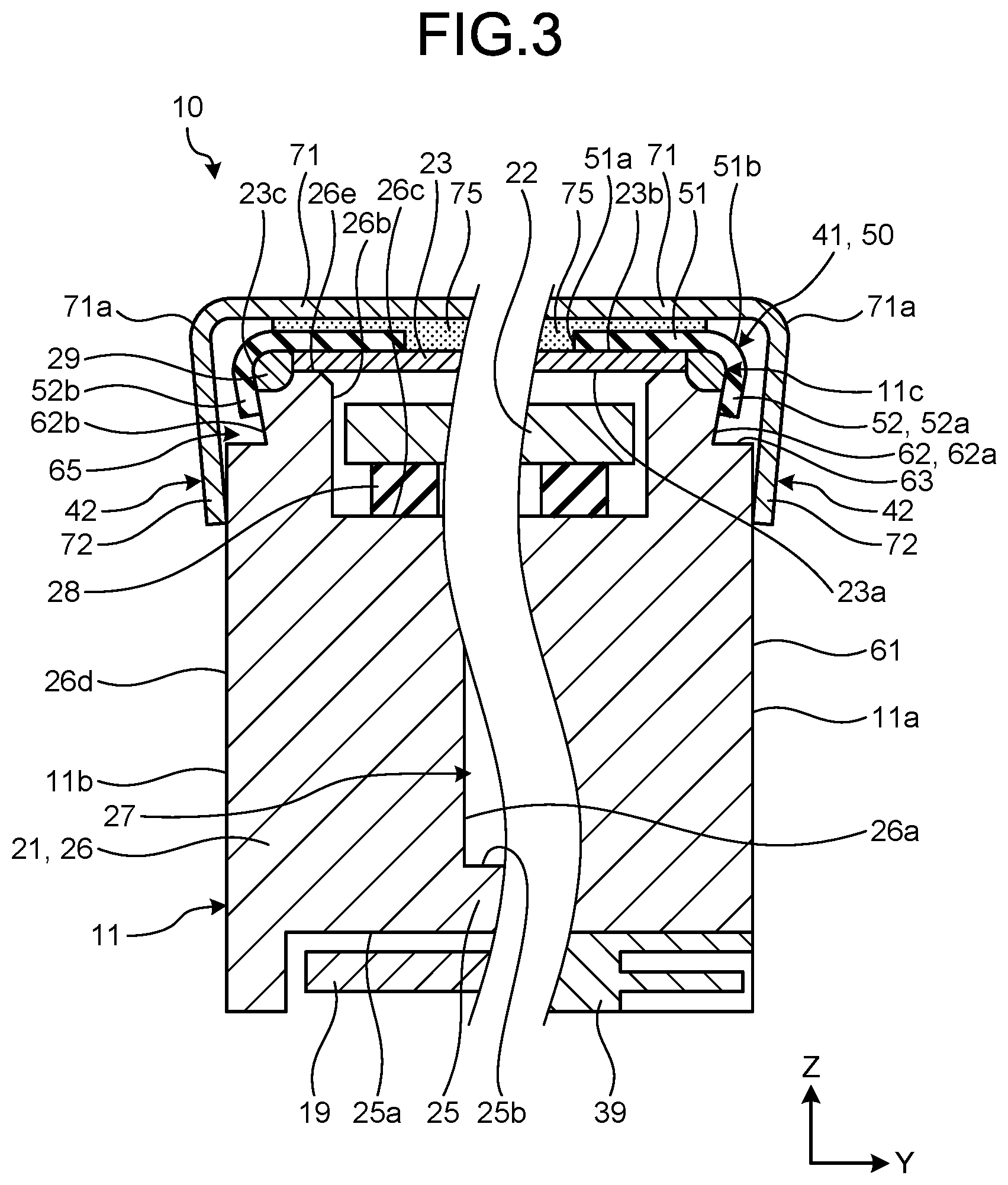 Patent US11783868 Figure 3 – Disk device to cover a welded part of a housing with a protective member