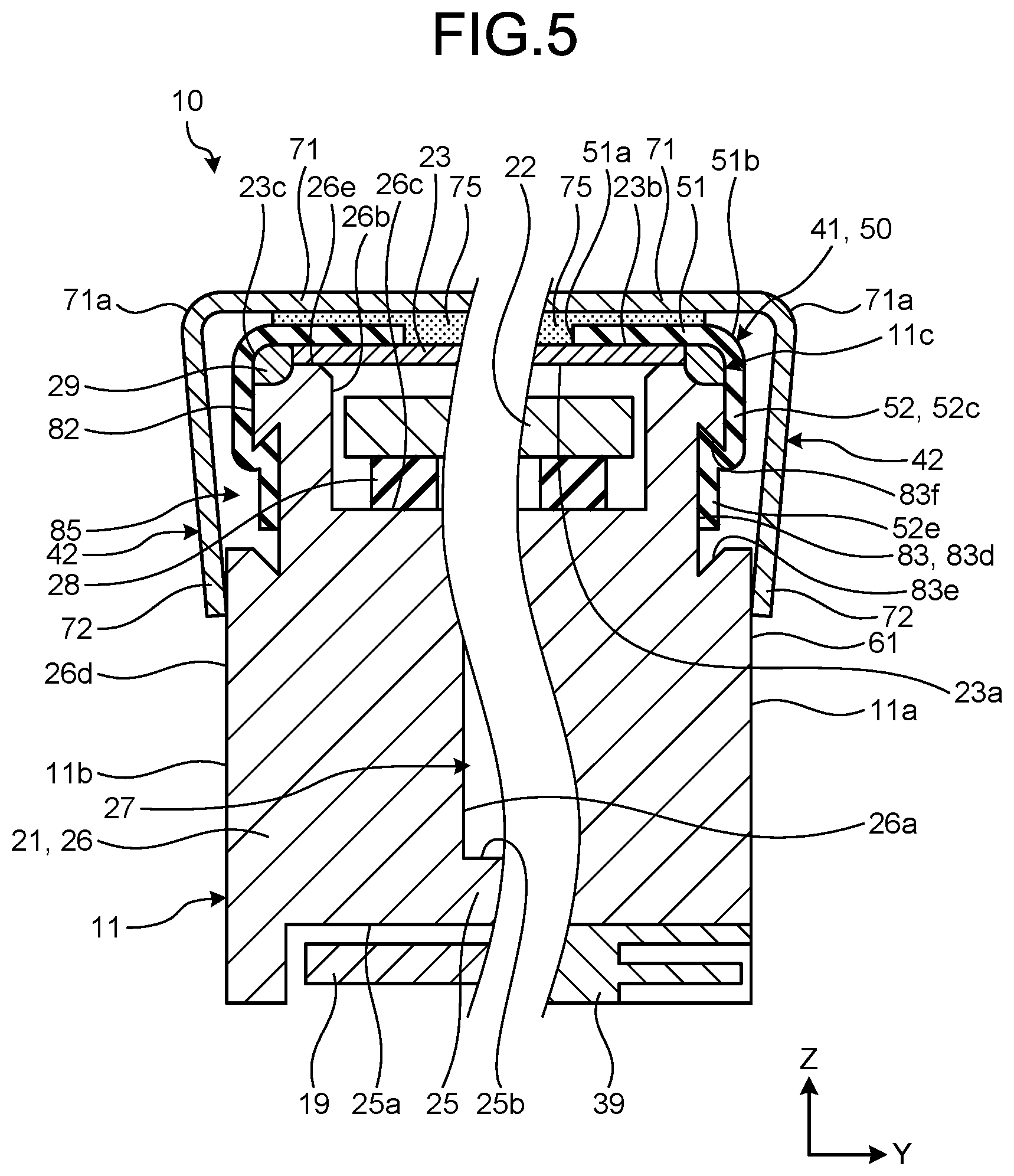 Patent US11783868 Figure 5 – Disk device to cover a welded part of a housing with a protective member
