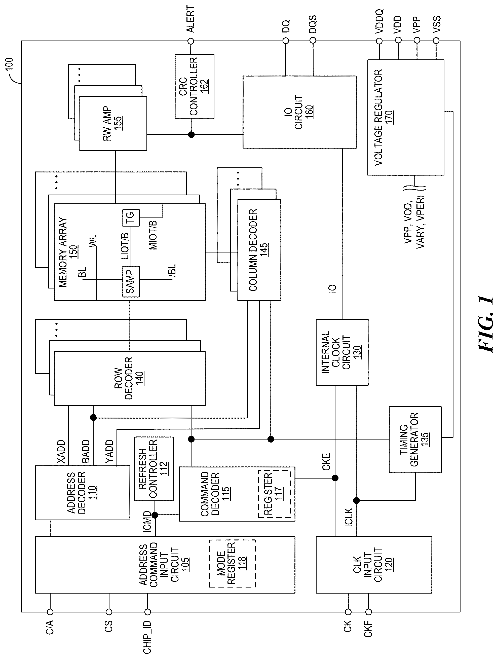 Patent US11783882 Figure 1 – Refresh operation in multi-die memory