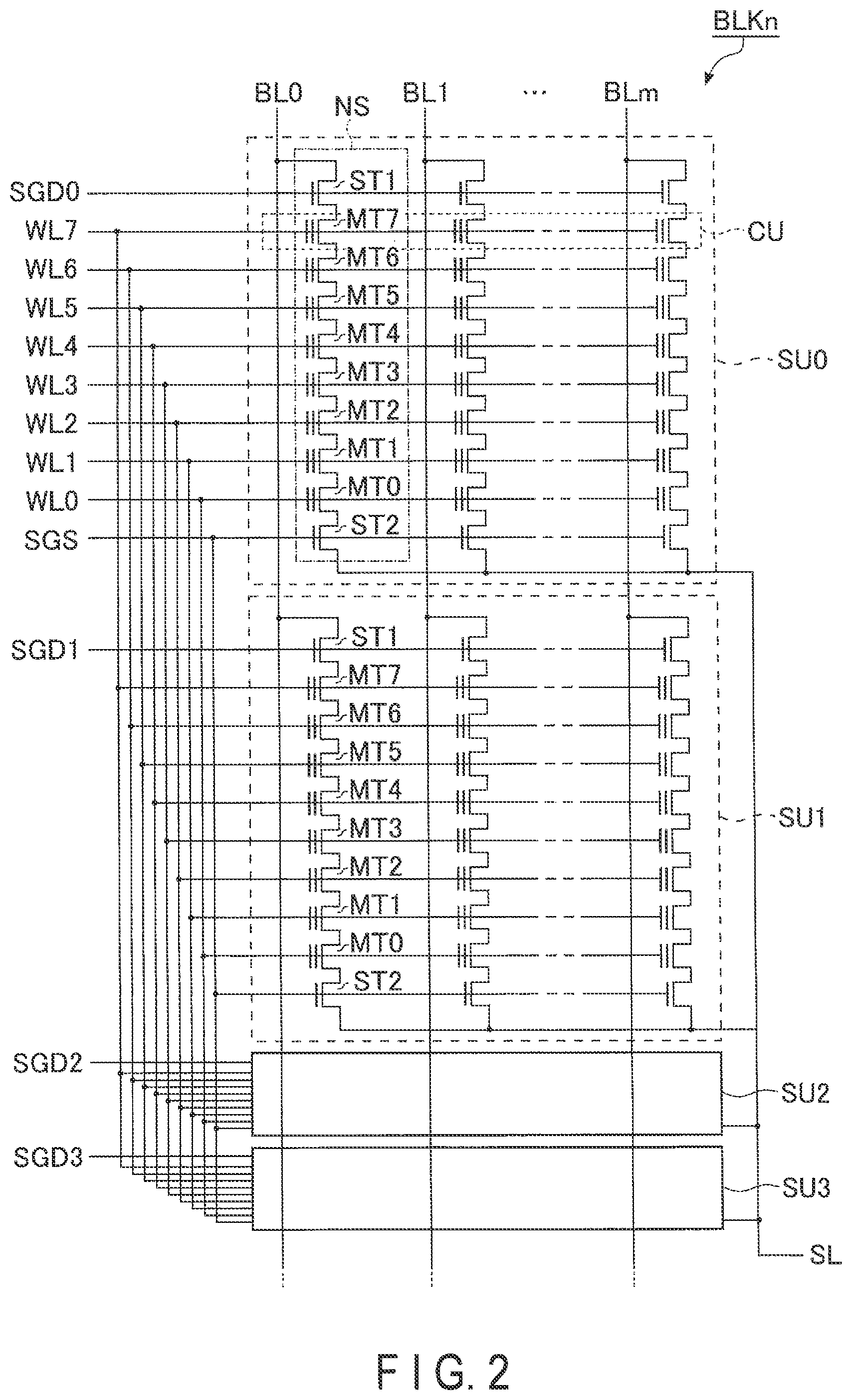 Patent US11783888 Figure 2 – Semiconductor memory device having memory chip bonded to a CMOS chip including a peripheral circuit