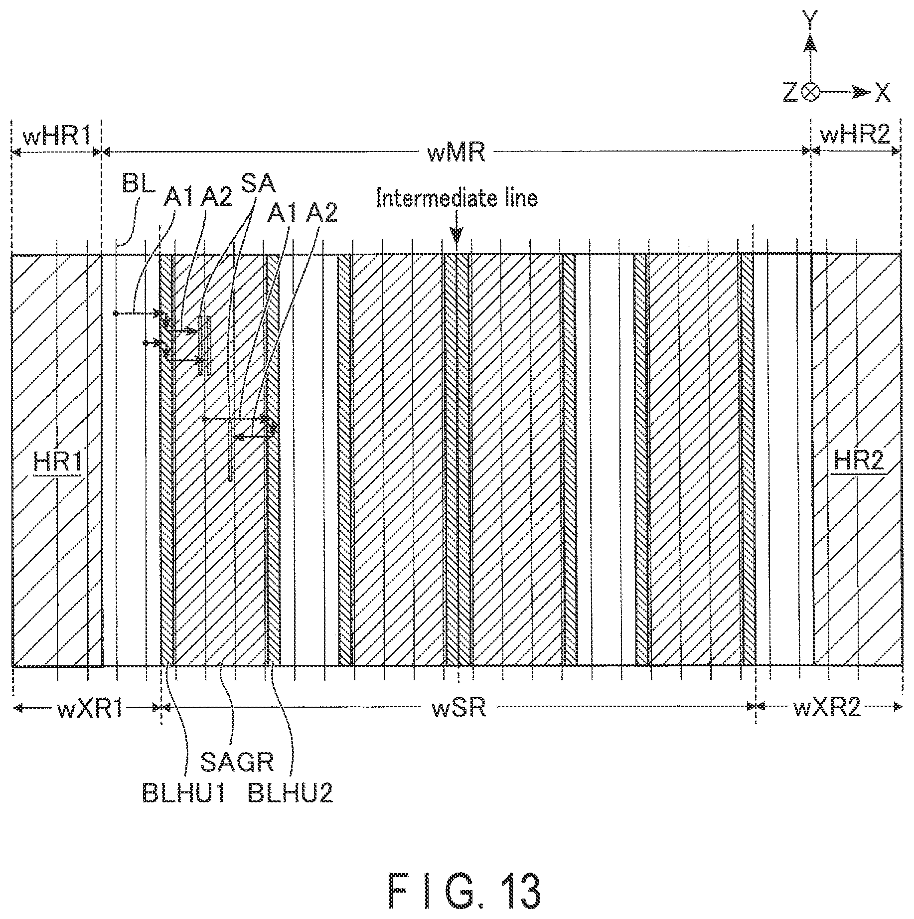 Patent US11783888 Figure 13 – Semiconductor memory device having memory chip bonded to a CMOS chip including a peripheral circuit