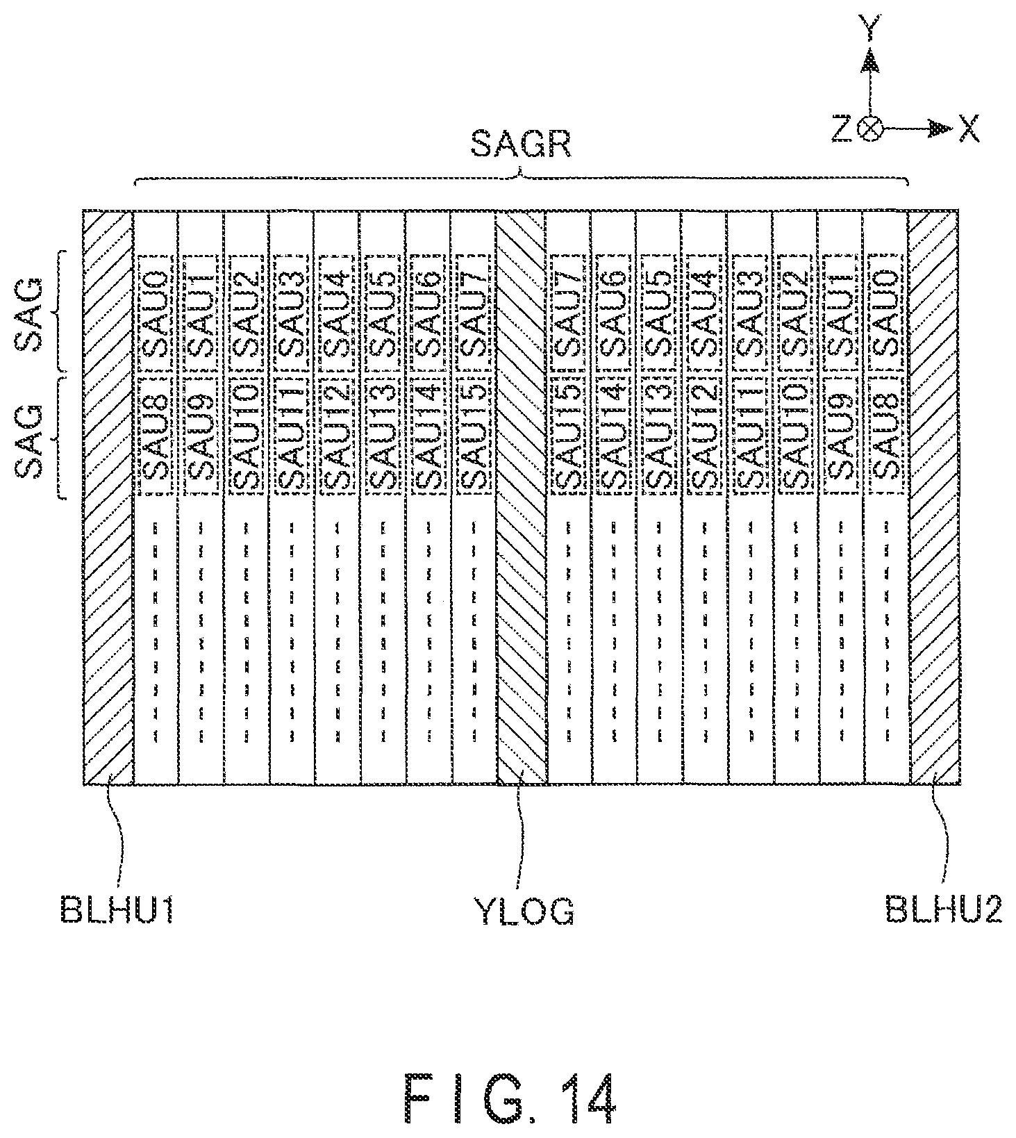 Patent US11783888 Figure 14 – Semiconductor memory device having memory chip bonded to a CMOS chip including a peripheral circuit