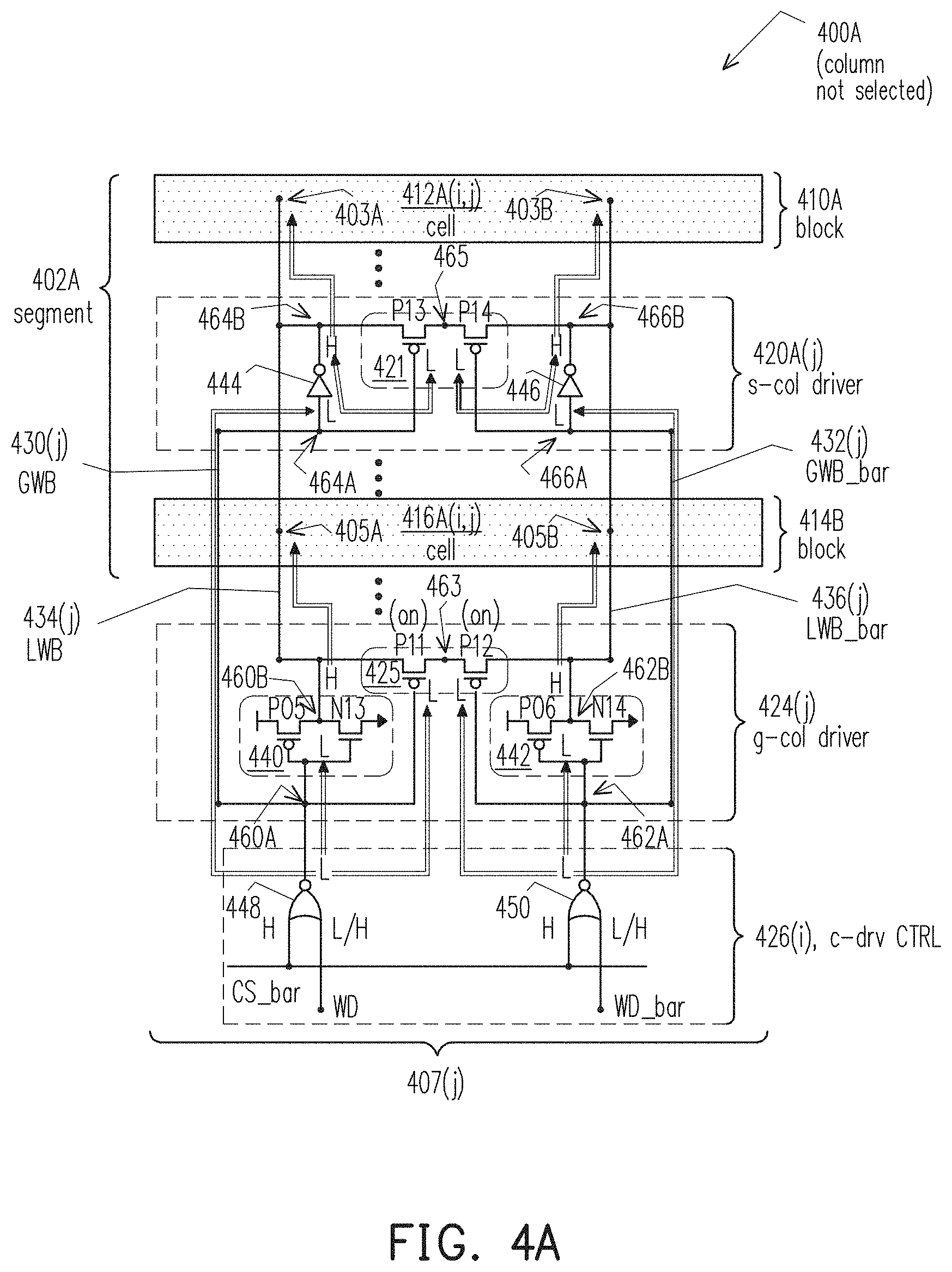 Patent US11783890 Figure 4 – Semiconductor device including distributed write driving arrangement