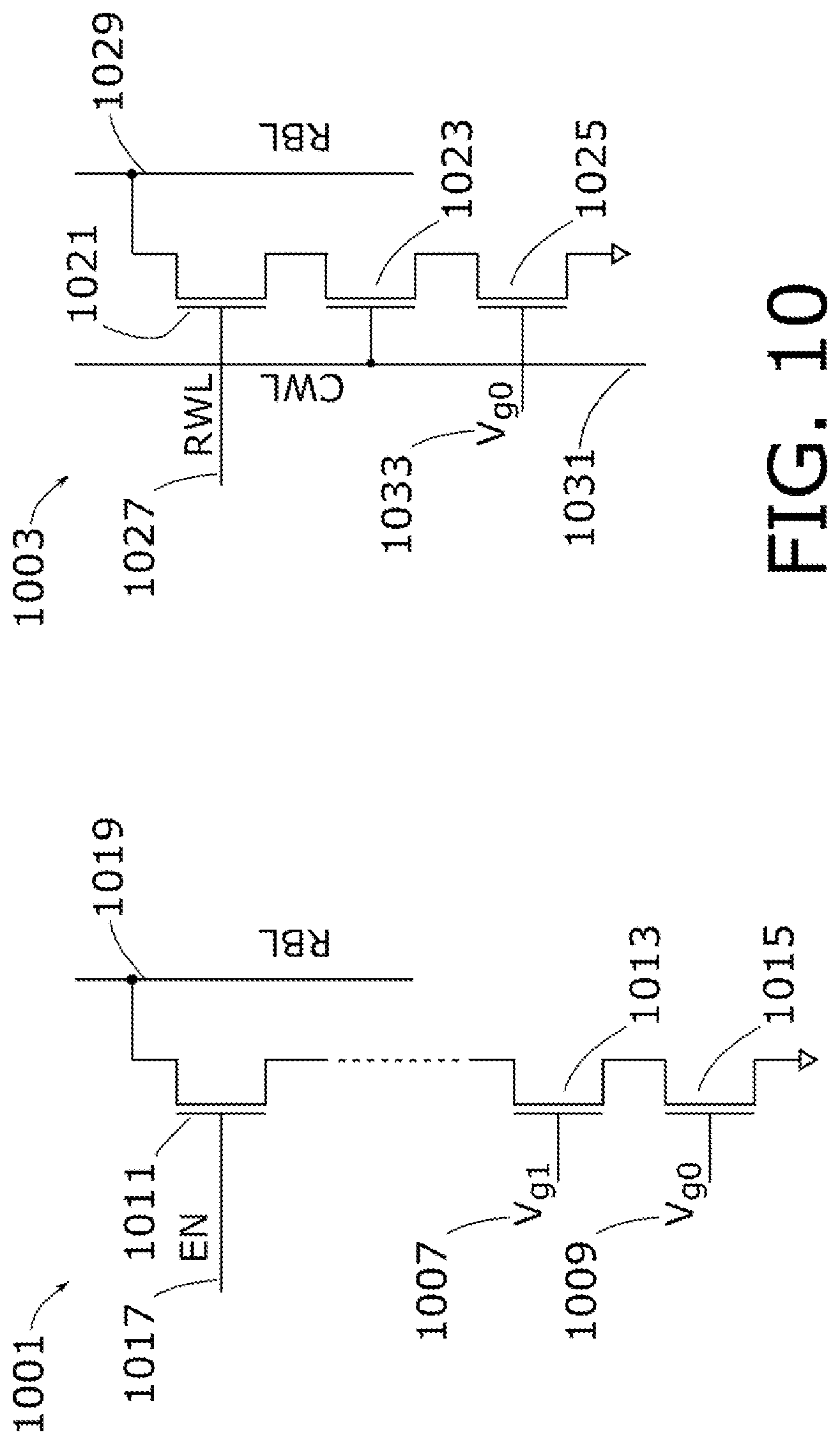 Patent US11783891 Figure 10 – Memory device having variable impedance memory cells and time-to-transition sensing of data stored therein