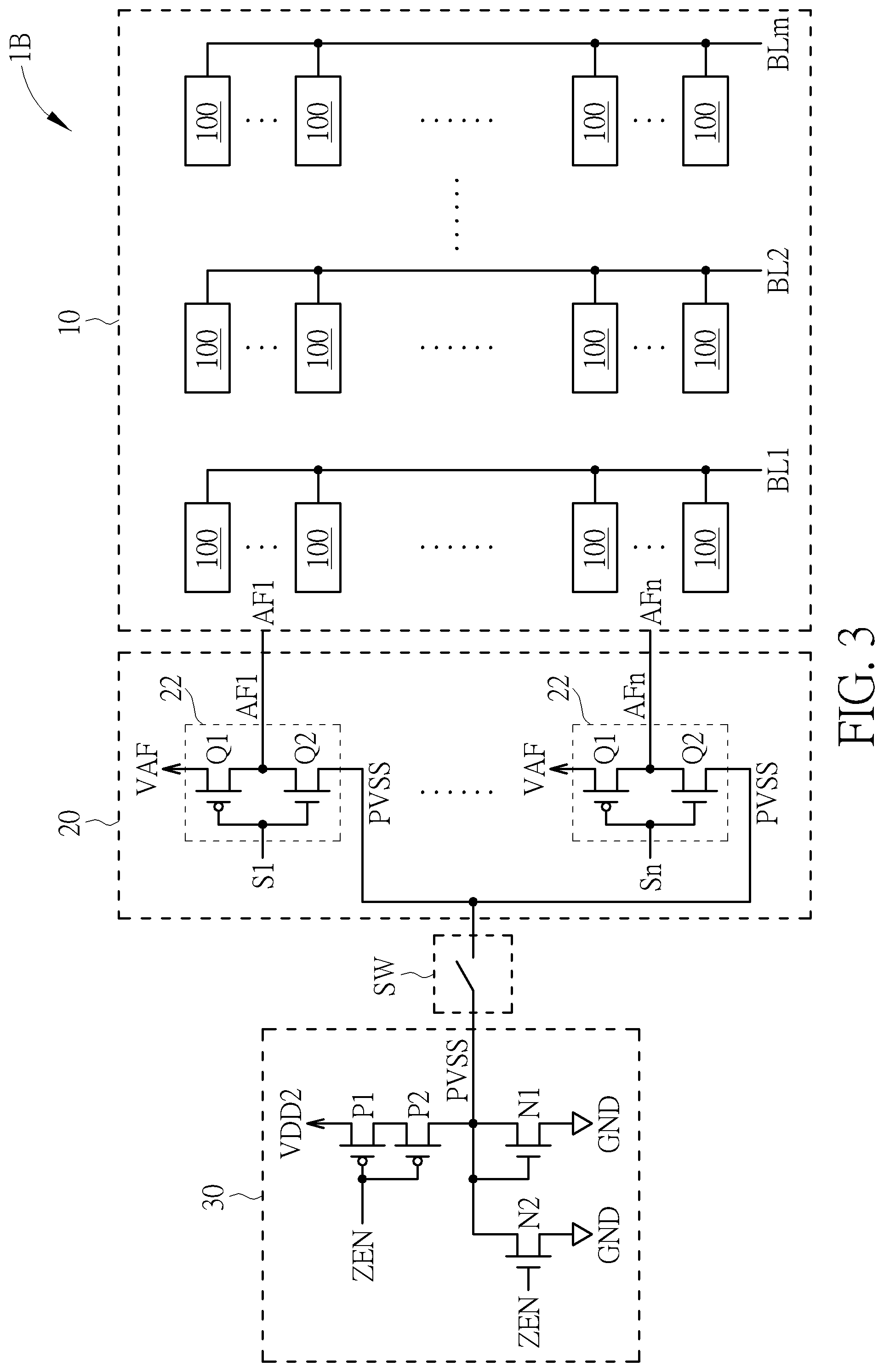 Patent US11783905 Figure 3 – Anti-fuse memory device, memory array, and programming method of an anti-fuse memory device for preventing leakage current and program disturbance