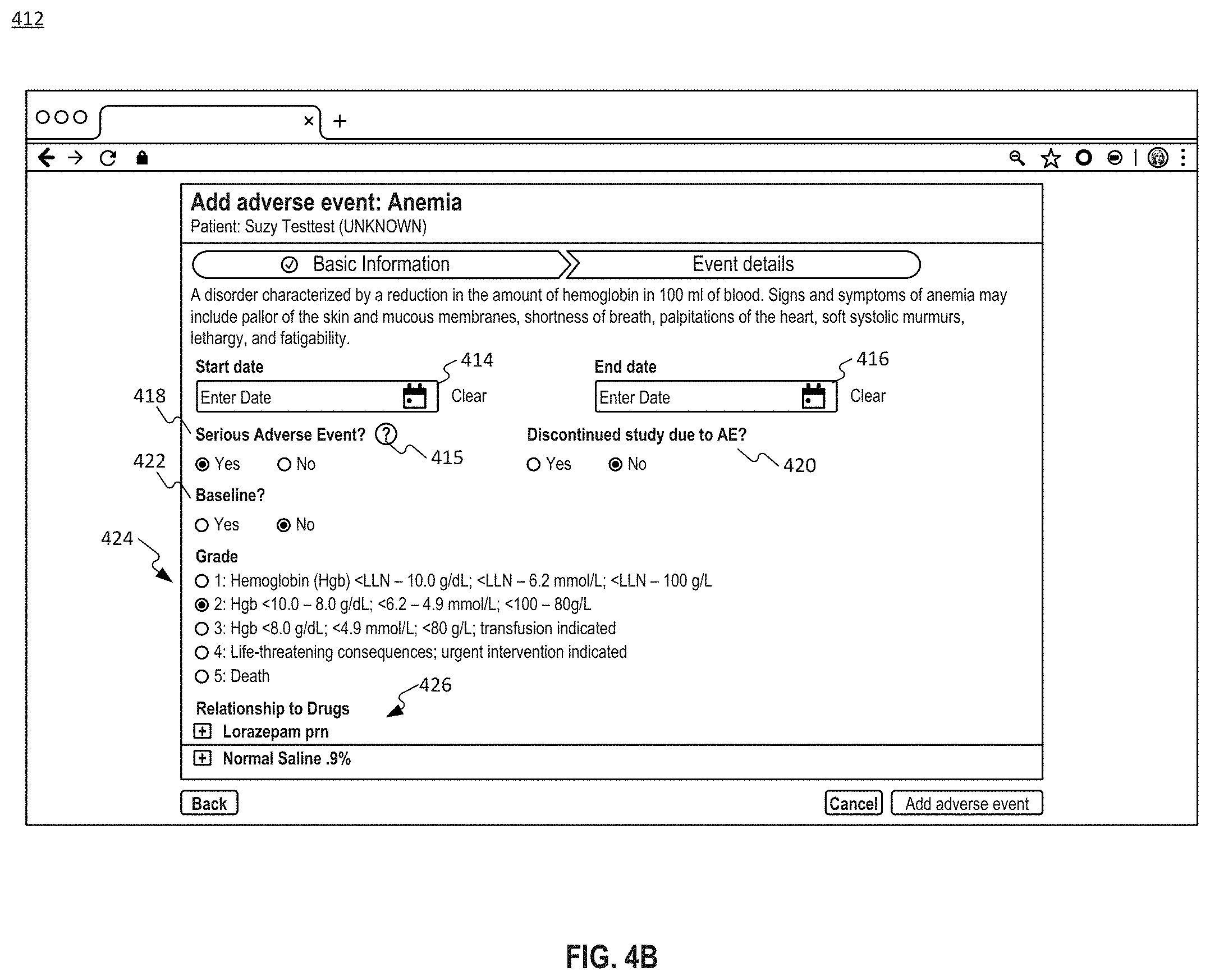 Patent US11783923 Figure 5 – Systems and methods for tracking patient events