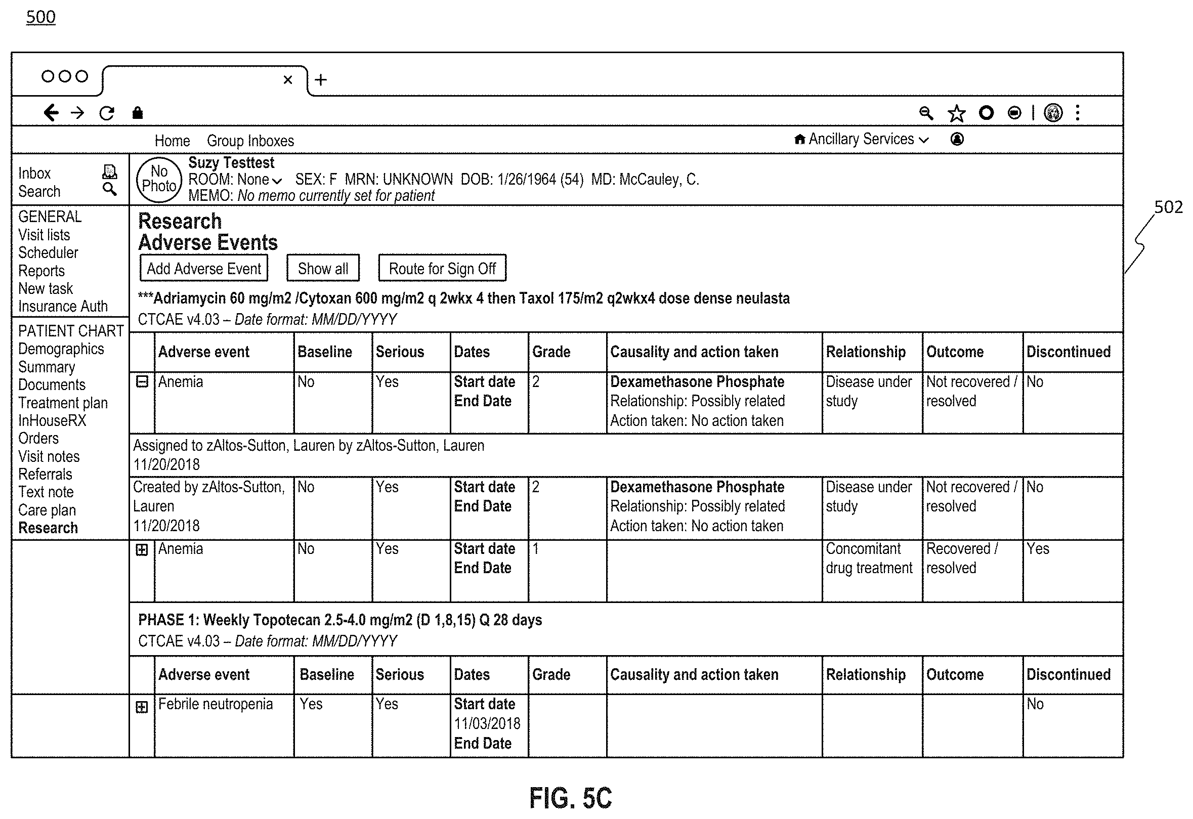 Patent US11783923 Figure 10 – Systems and methods for tracking patient events