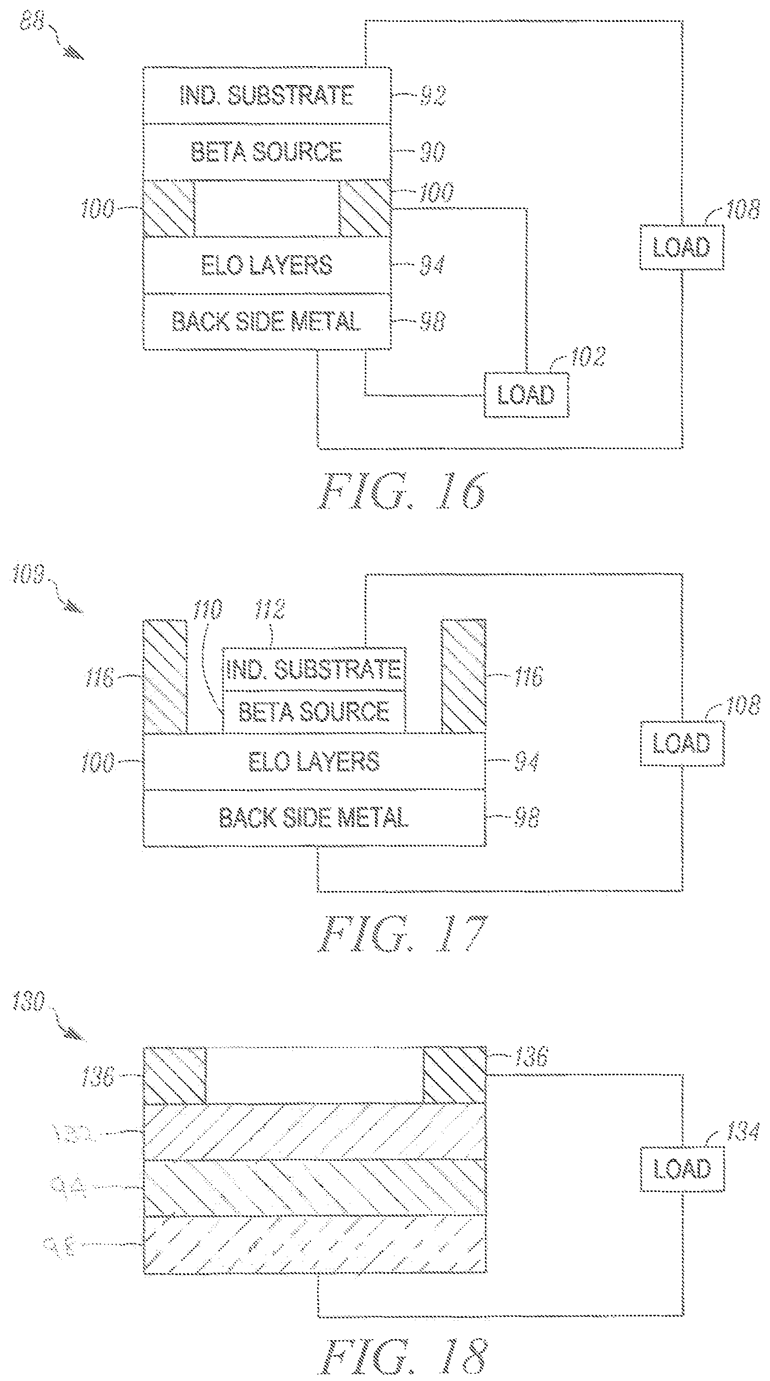 Patent US11783956 Figure 15 – Semiconductor device with epitaxial liftoff layers for directly converting radioisotope emissions into electrical power