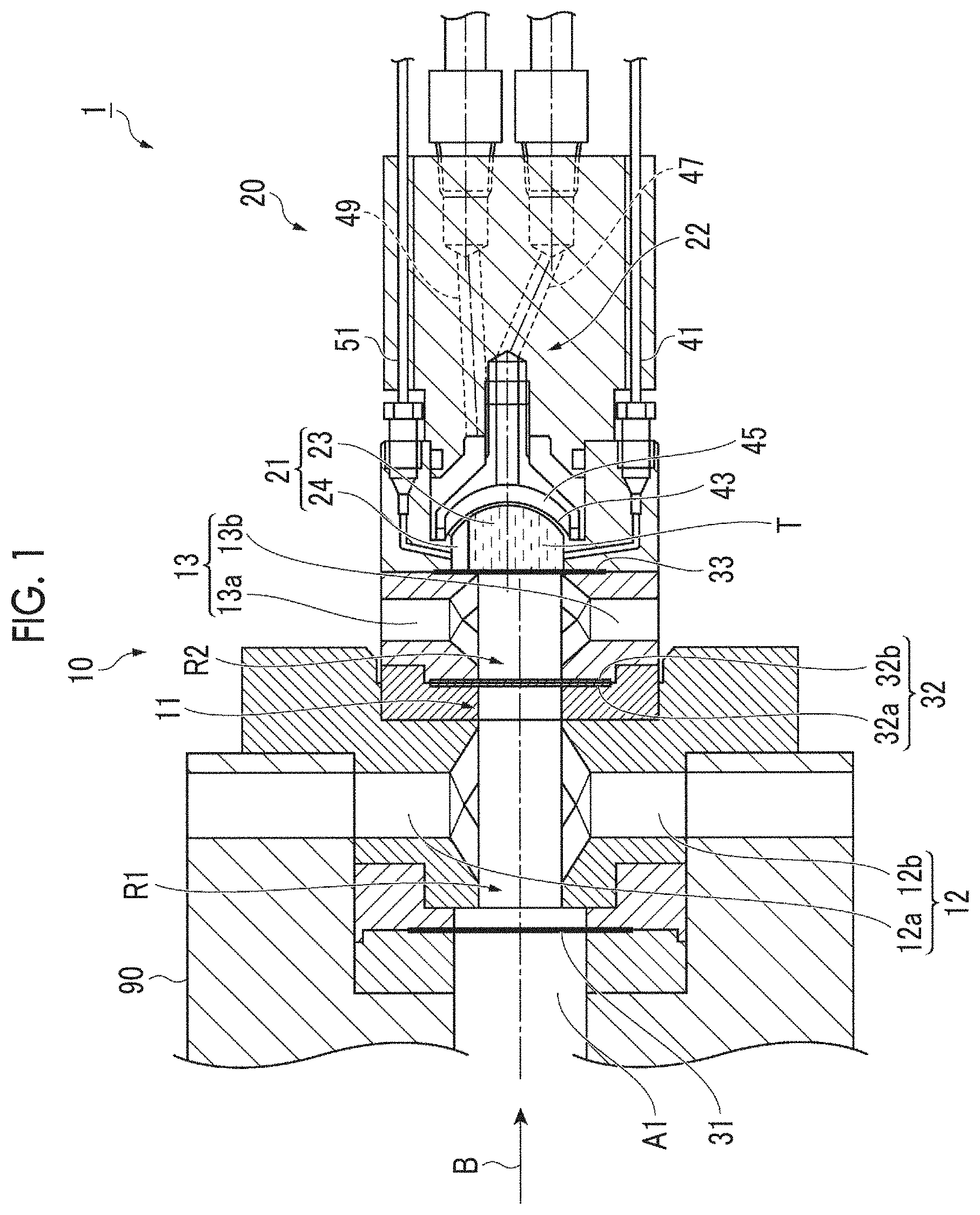 Patent US11783957 Figure 1 – Liquid target device