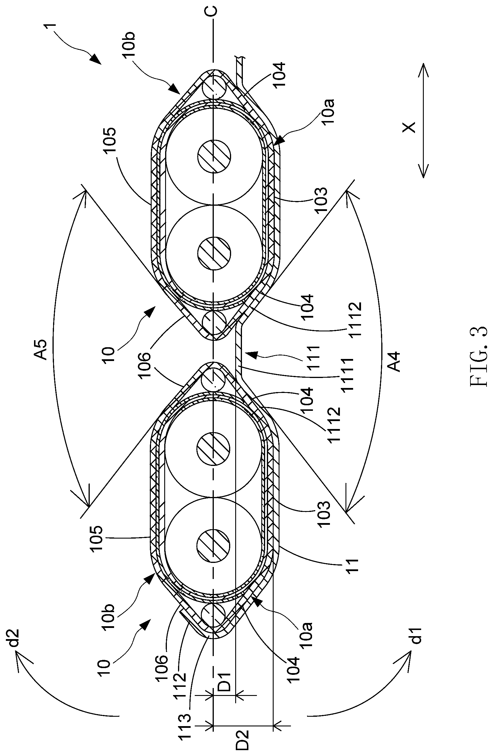 Patent US11783965 Figure 3 – Flat cable assembly