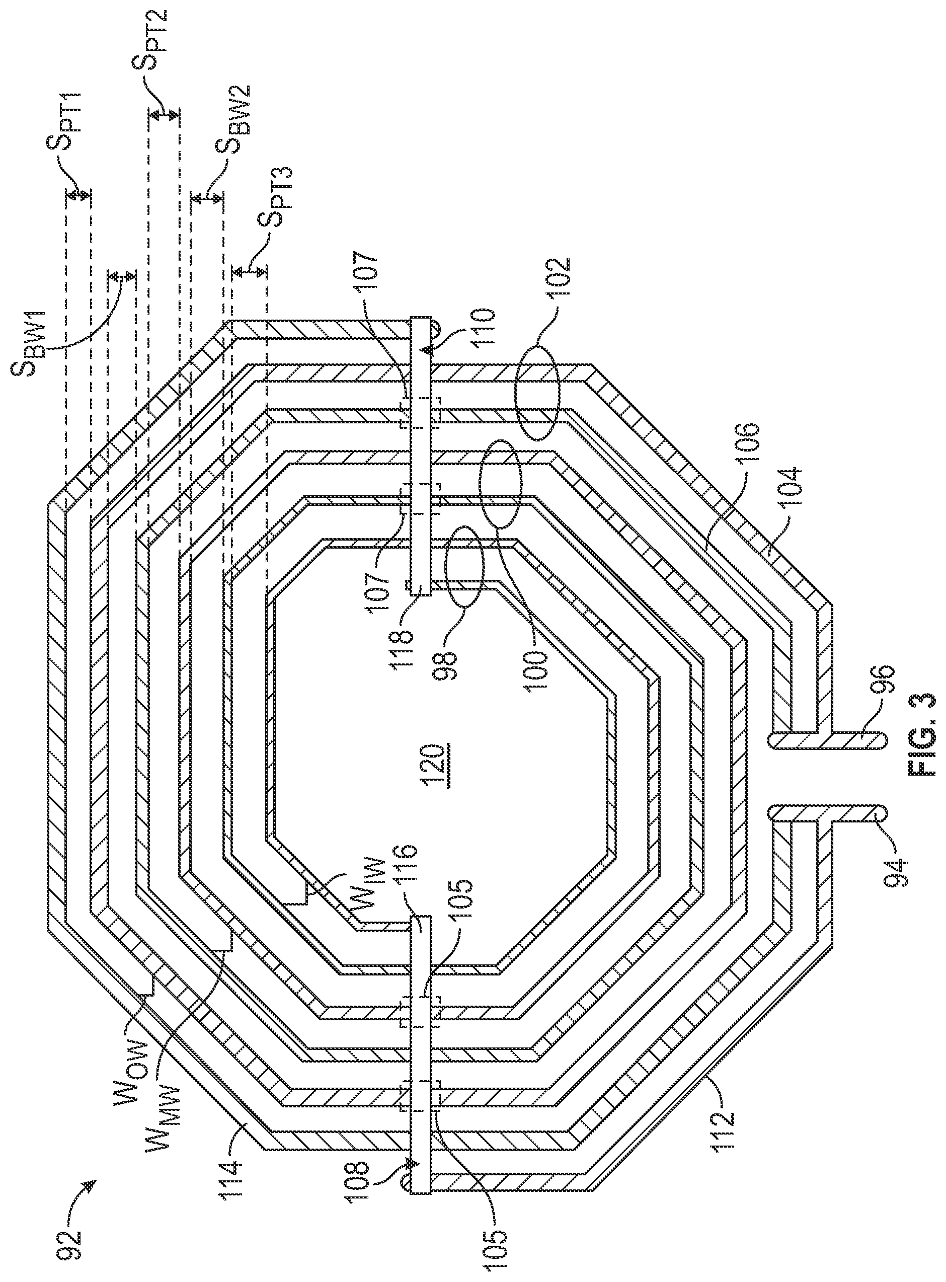 Patent US11783990 Figure 3 – Tapered multipath inductors