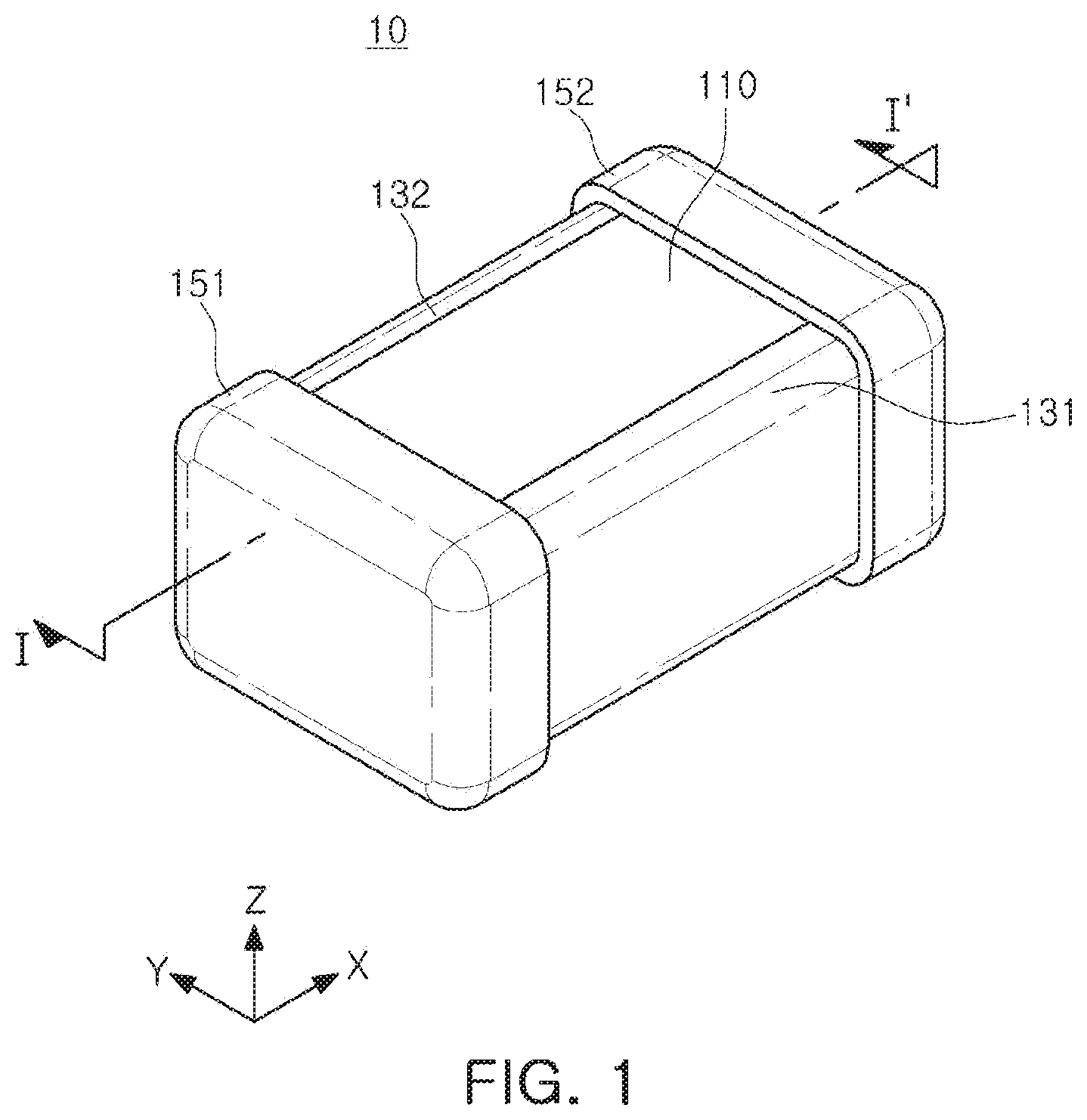 Patent US11784007 Figure 1 – Capacitor component including reinforcing pattern in a margin/cover portion