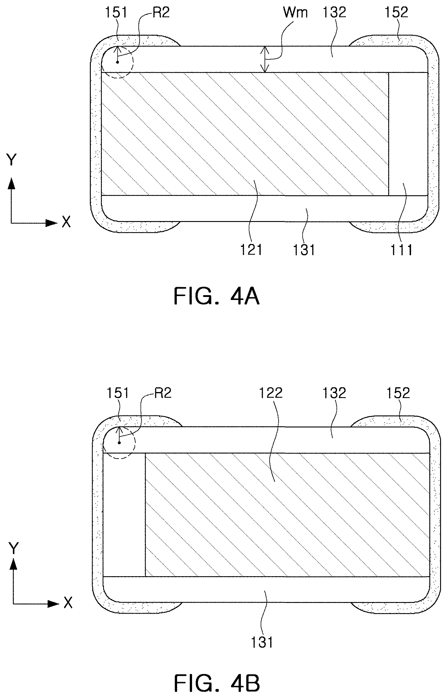 Patent US11784007 Figure 3 – Capacitor component including reinforcing pattern in a margin/cover portion