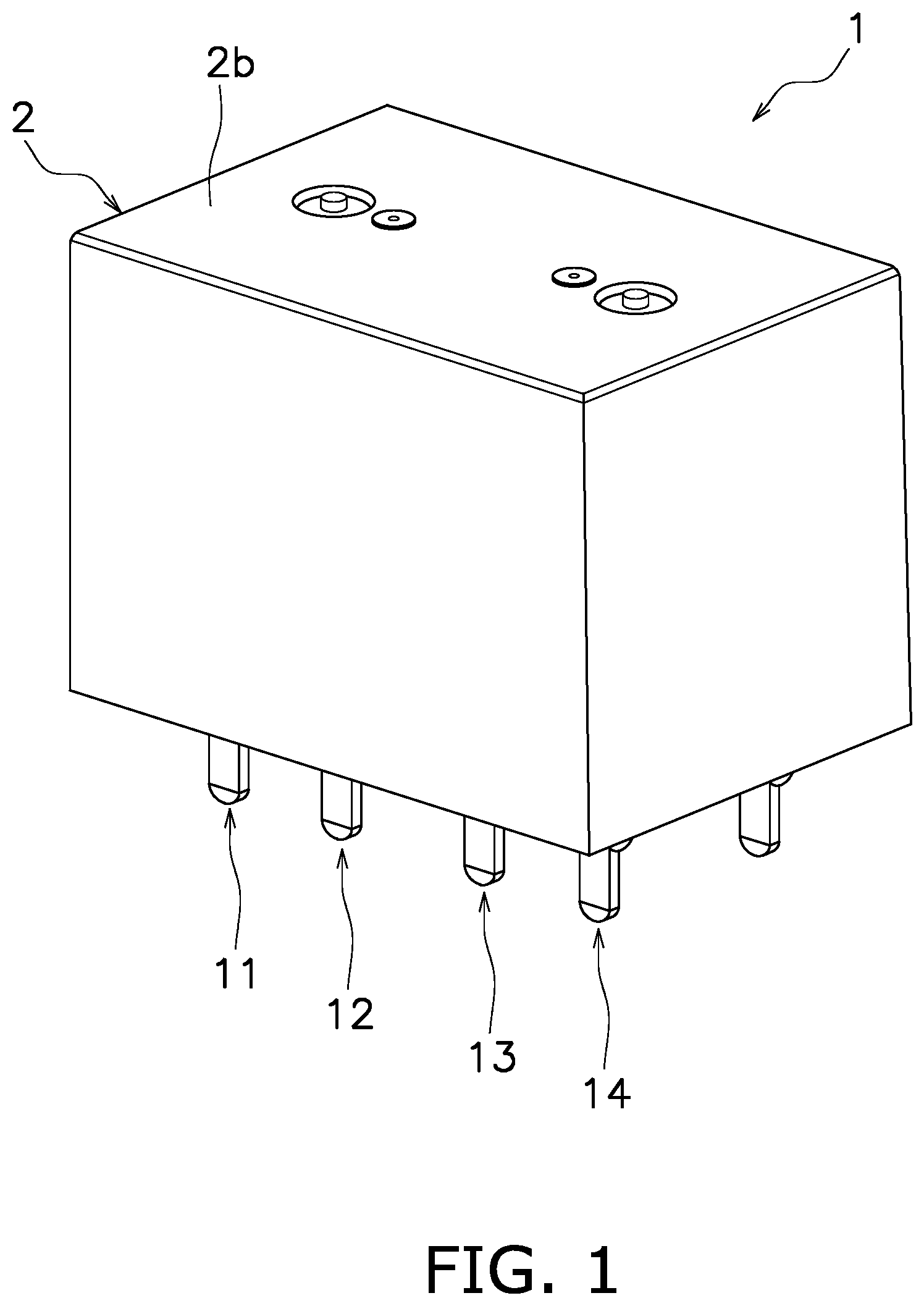 Patent US11784019 Figure 1 – Electromagnetic relay with magnetic arc extension