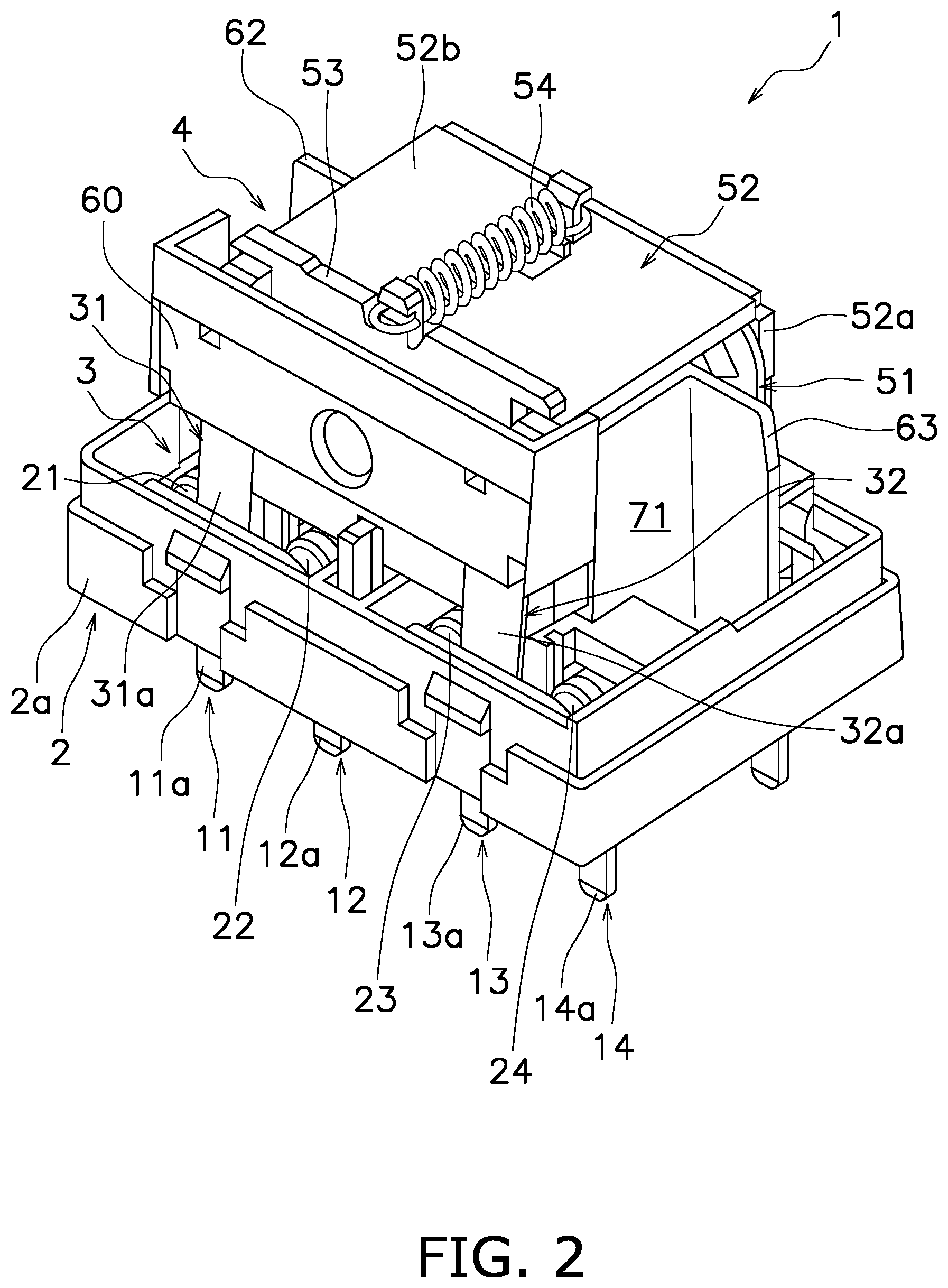 Patent US11784019 Figure 2 – Electromagnetic relay with magnetic arc extension