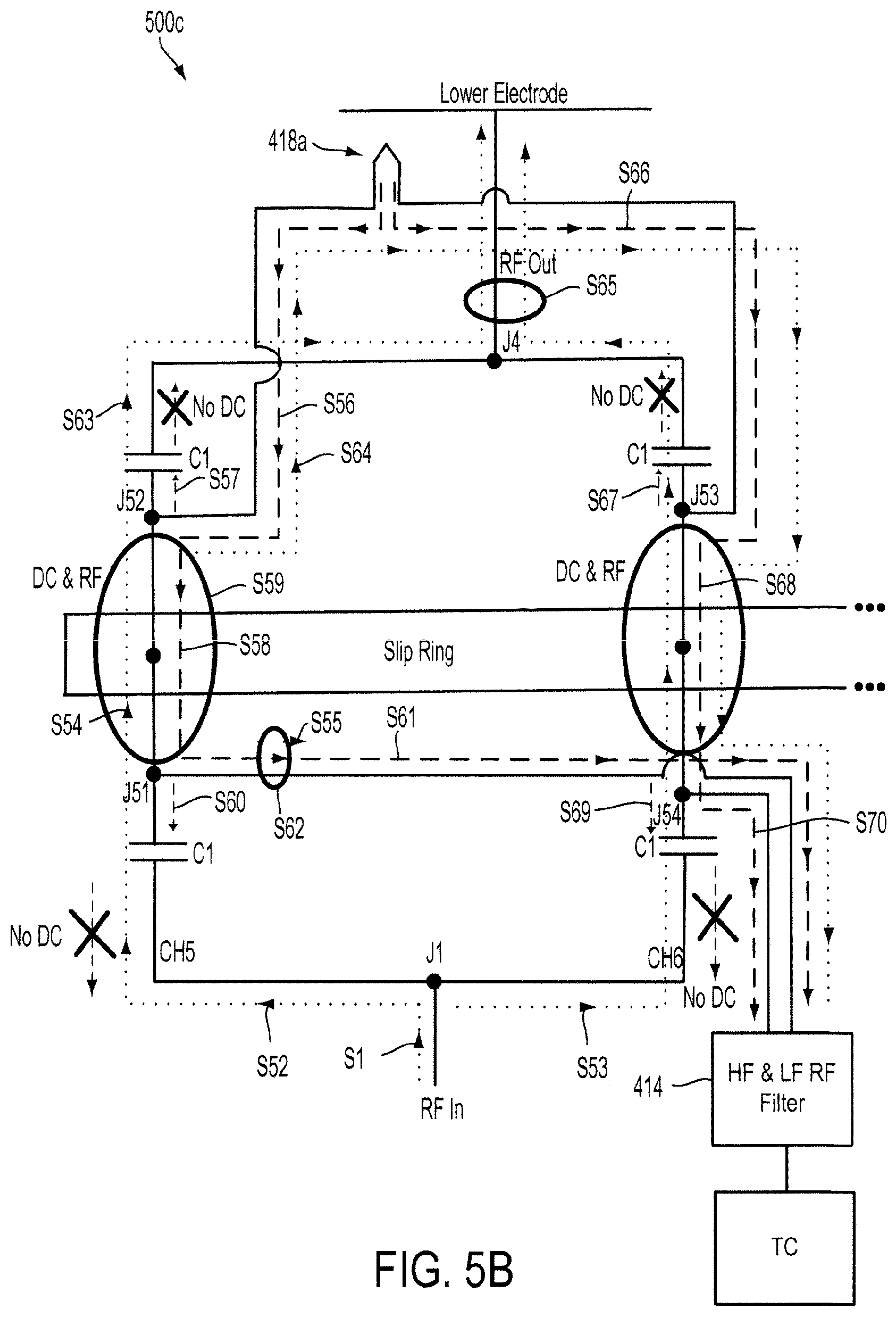 Patent US11784027 Figure 5 – Apparatuses and methods for avoiding electrical breakdown from RF terminal to adjacent non-RF terminal