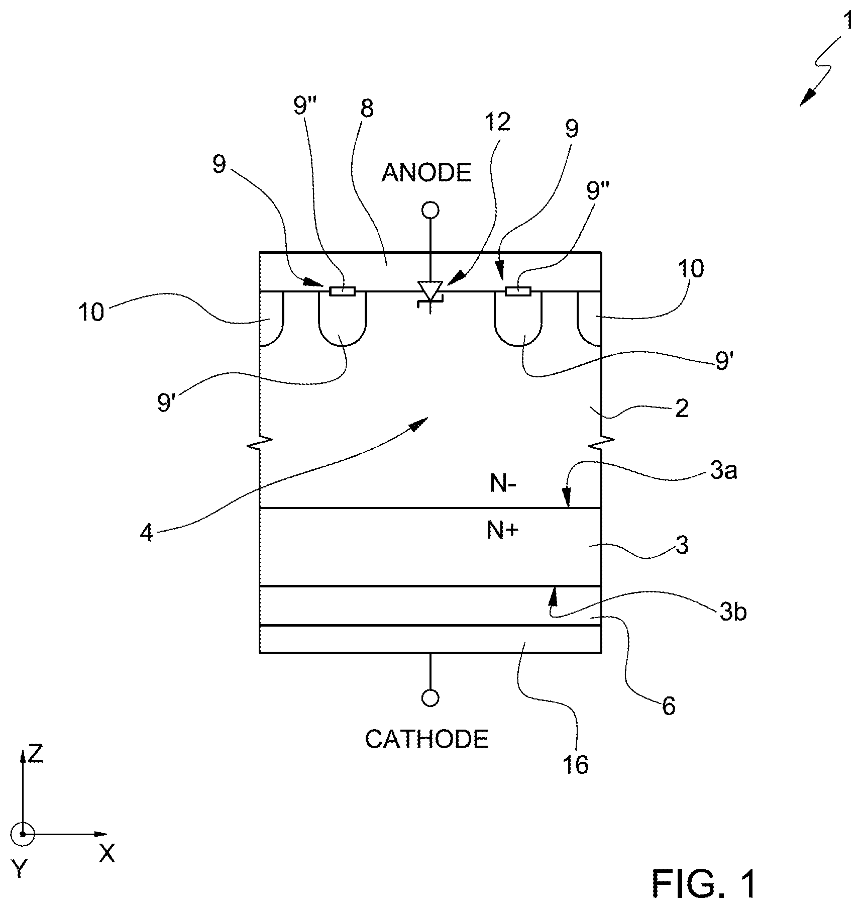 Patent US11784049 Figure 1 – Method for manufacturing a sic electronic device with reduced handling steps, and sic electronic device