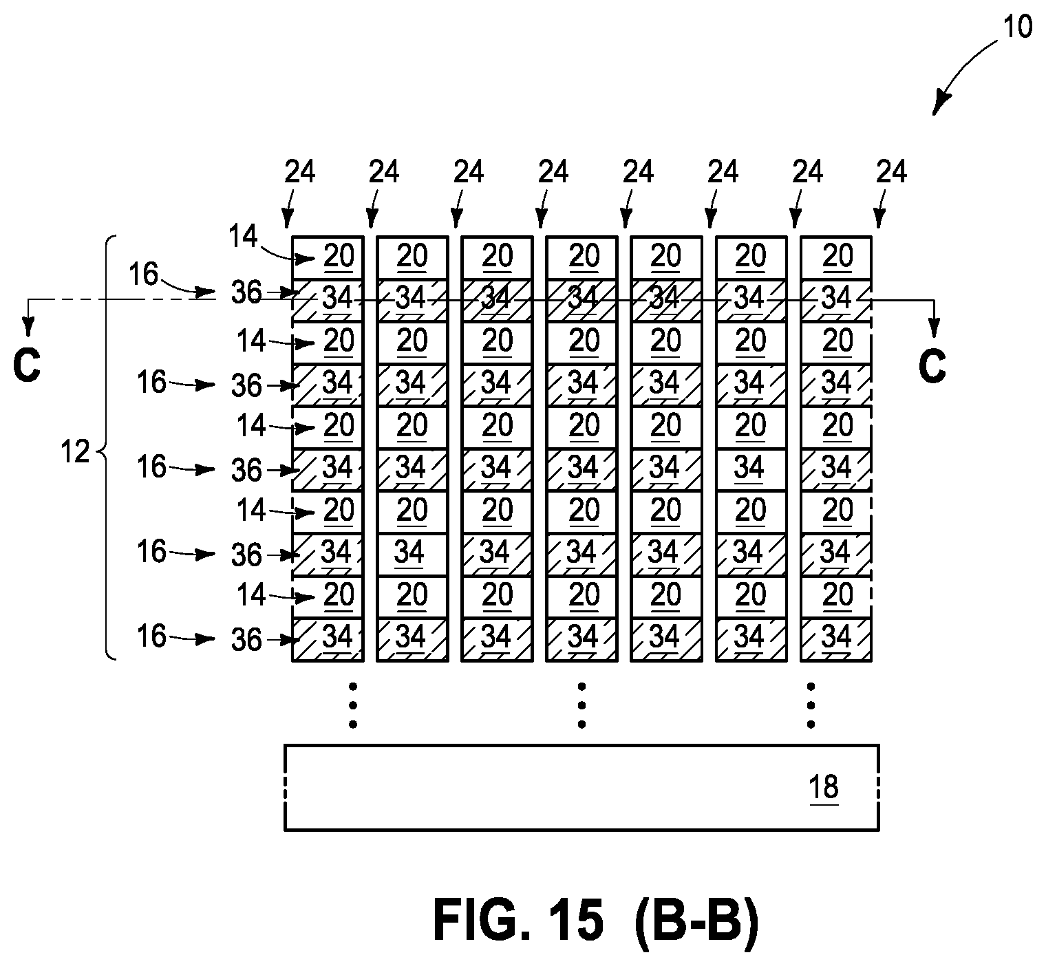 Patent US11784058 Figure 10 – Integrated structures, capacitors and methods of forming capacitors