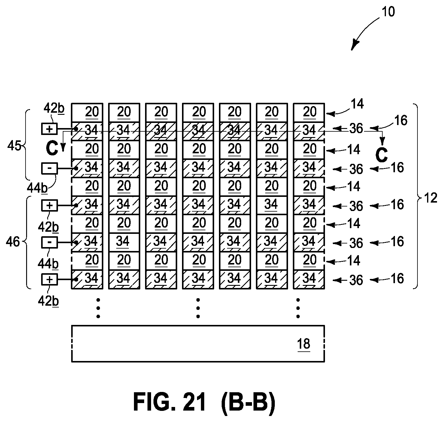 Patent US11784058 Figure 14 – Integrated structures, capacitors and methods of forming capacitors
